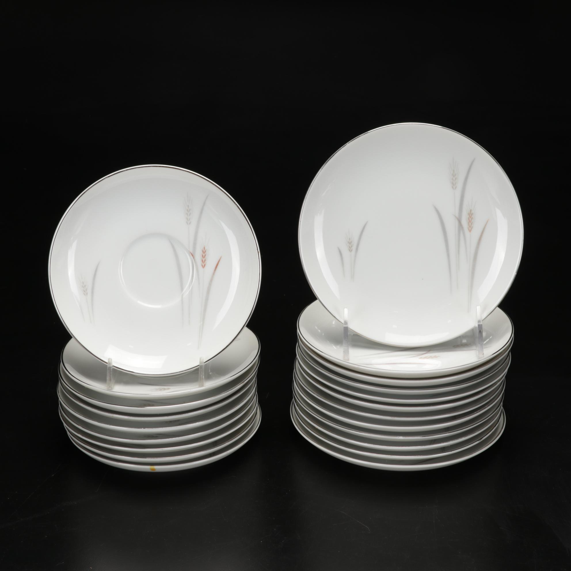 Sterling Silver Candlesticks, Shakers and Fine China "Platinum Wheat" Dinnerware