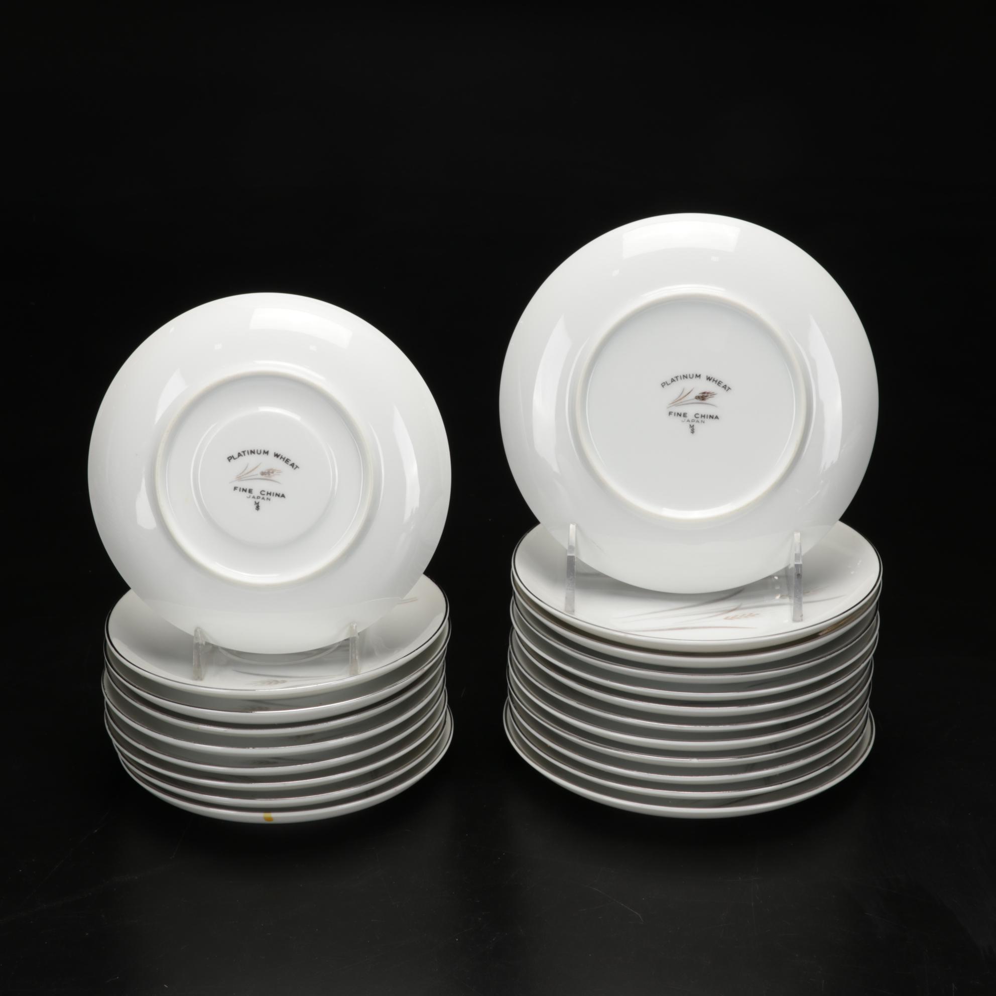 Sterling Silver Candlesticks, Shakers and Fine China "Platinum Wheat" Dinnerware