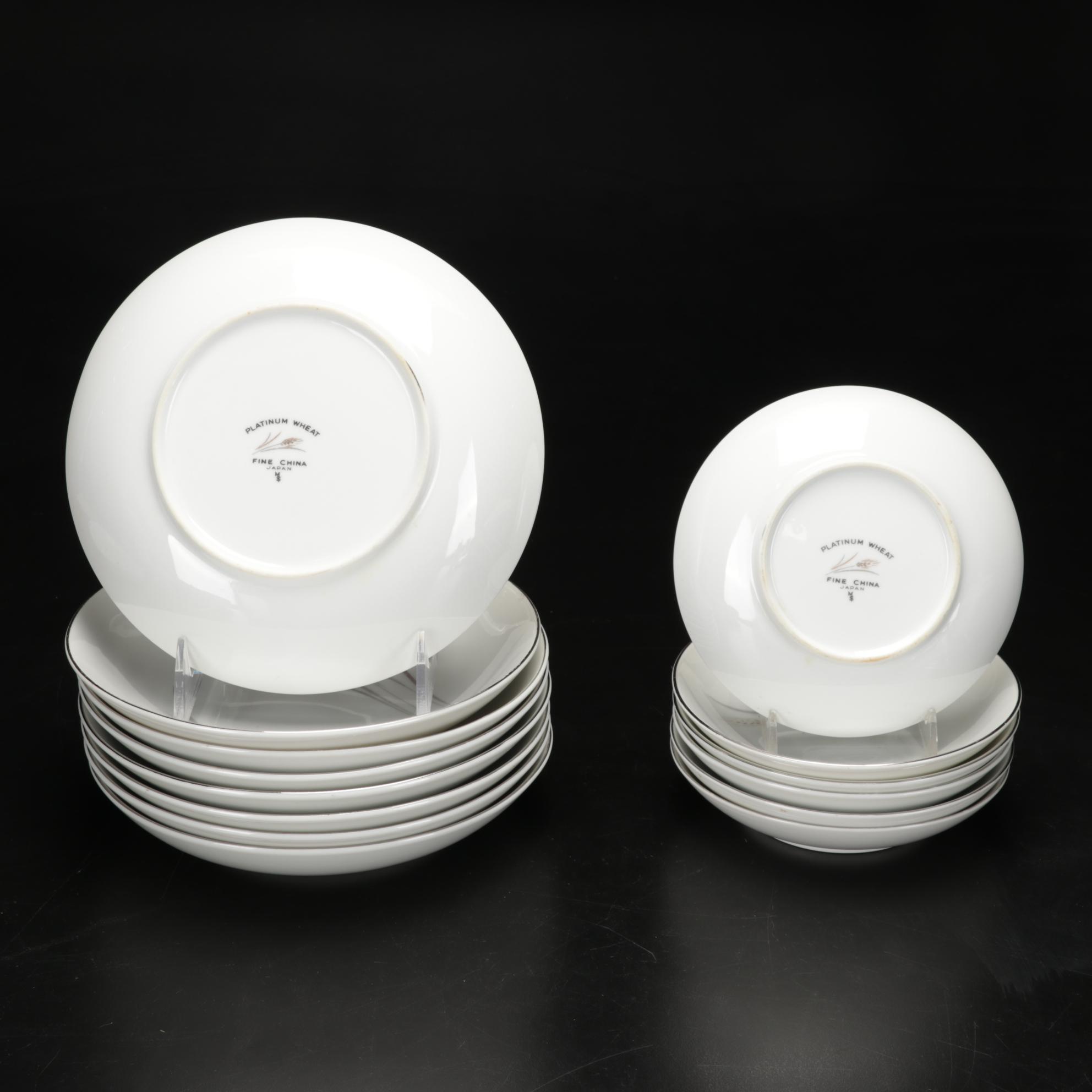 Sterling Silver Candlesticks, Shakers and Fine China "Platinum Wheat" Dinnerware