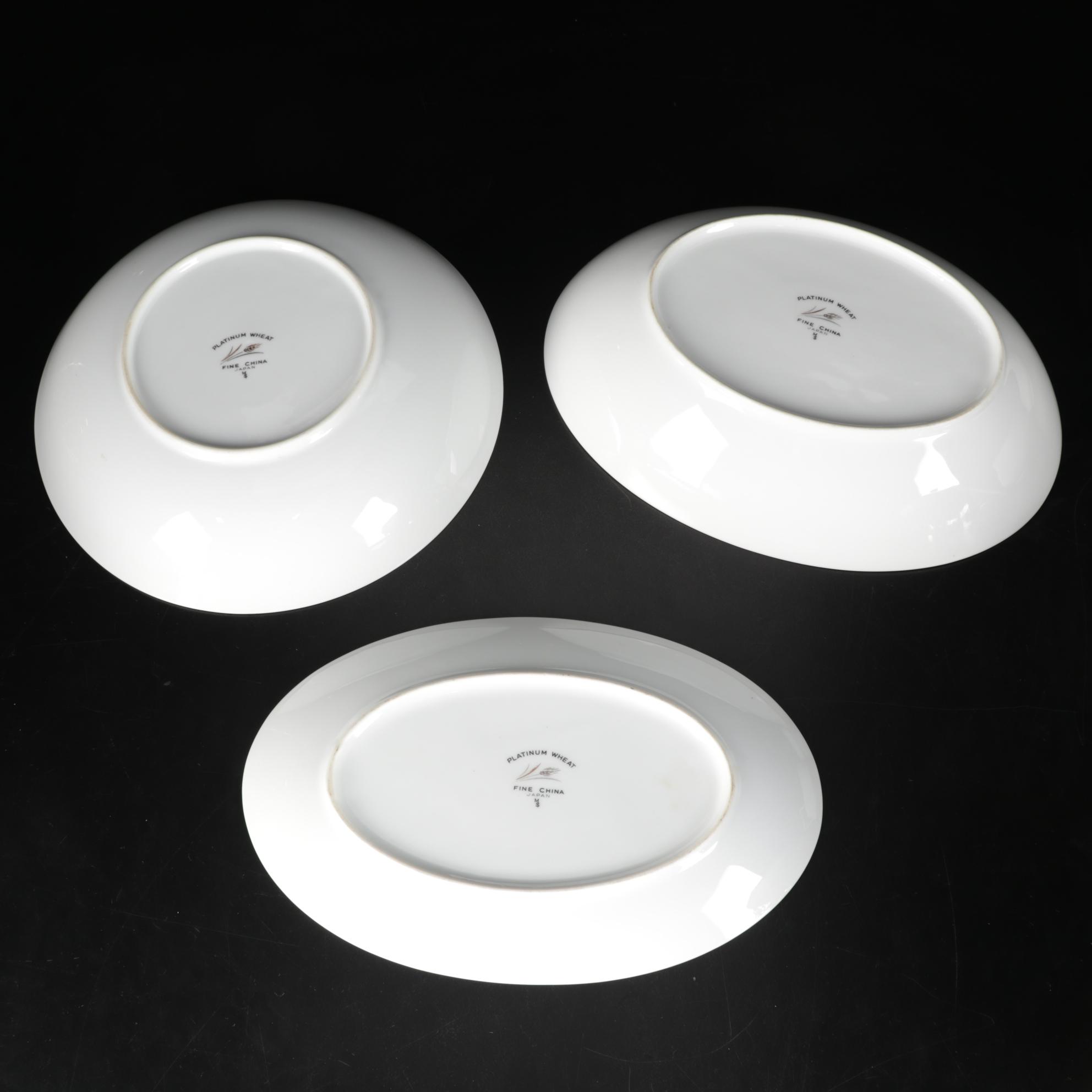 Sterling Silver Candlesticks, Shakers and Fine China "Platinum Wheat" Dinnerware