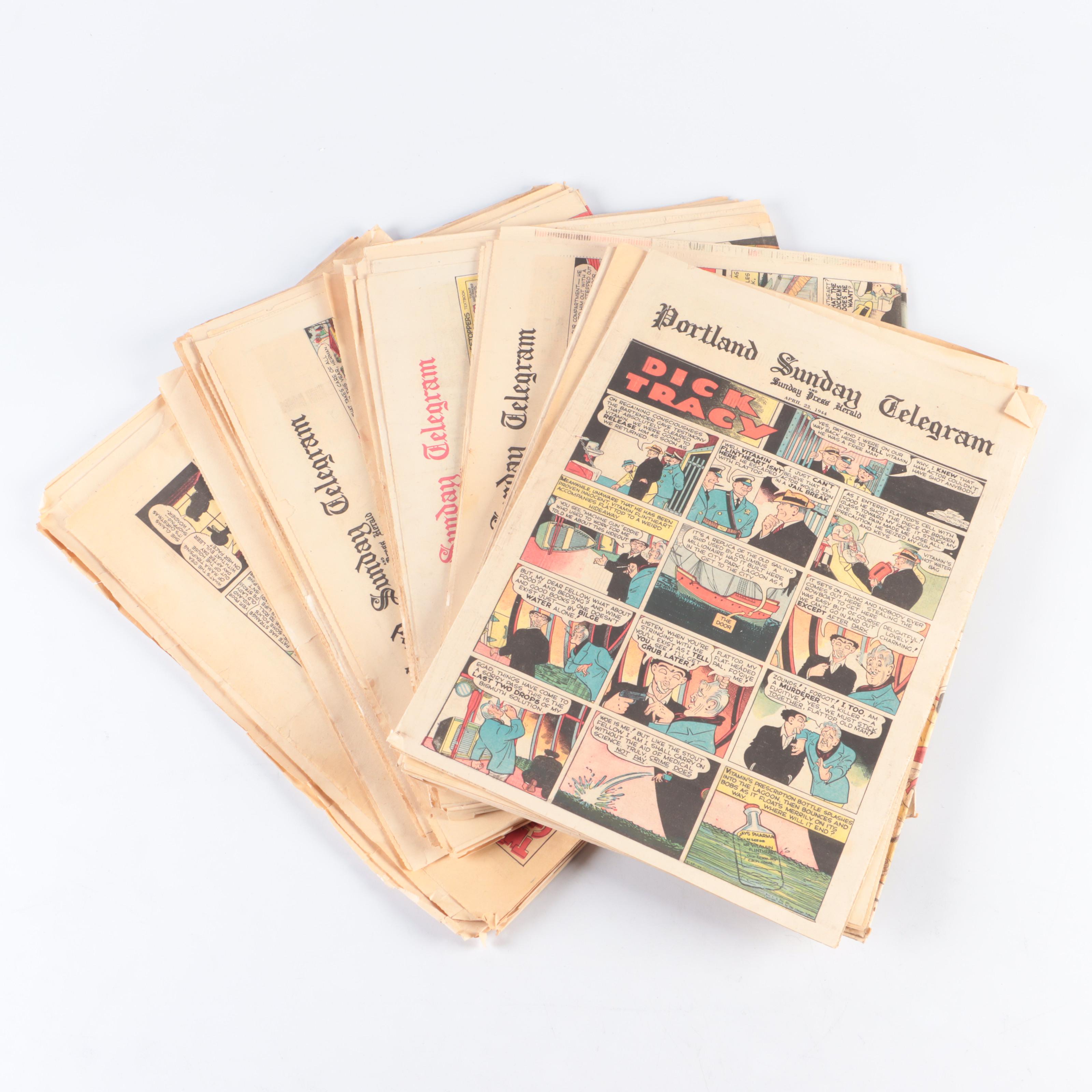 1940's Newspaper Sunday Comics Featuring Dick Tracy and More
