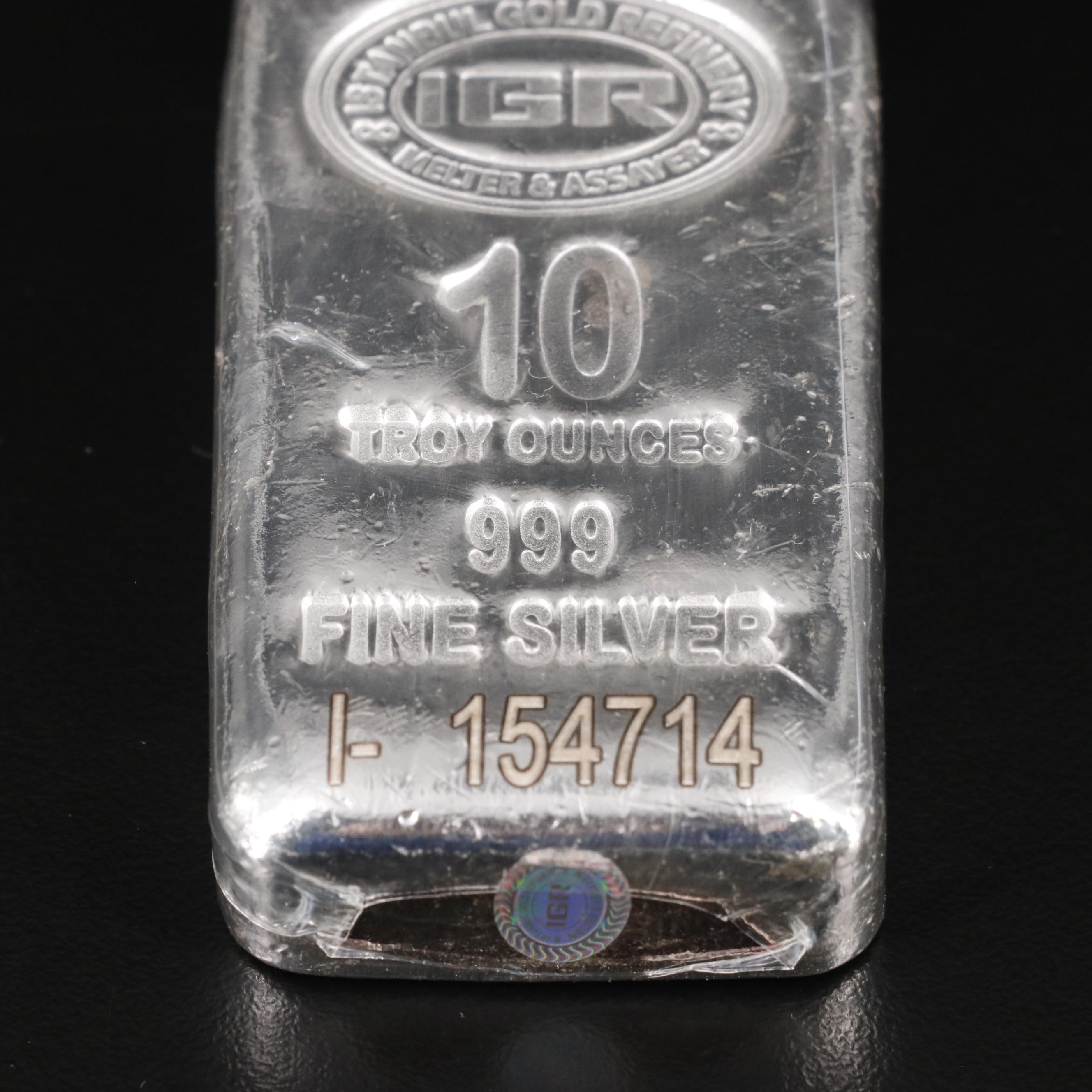 Four 10-Oz. Bars of .999 Fine Silver
