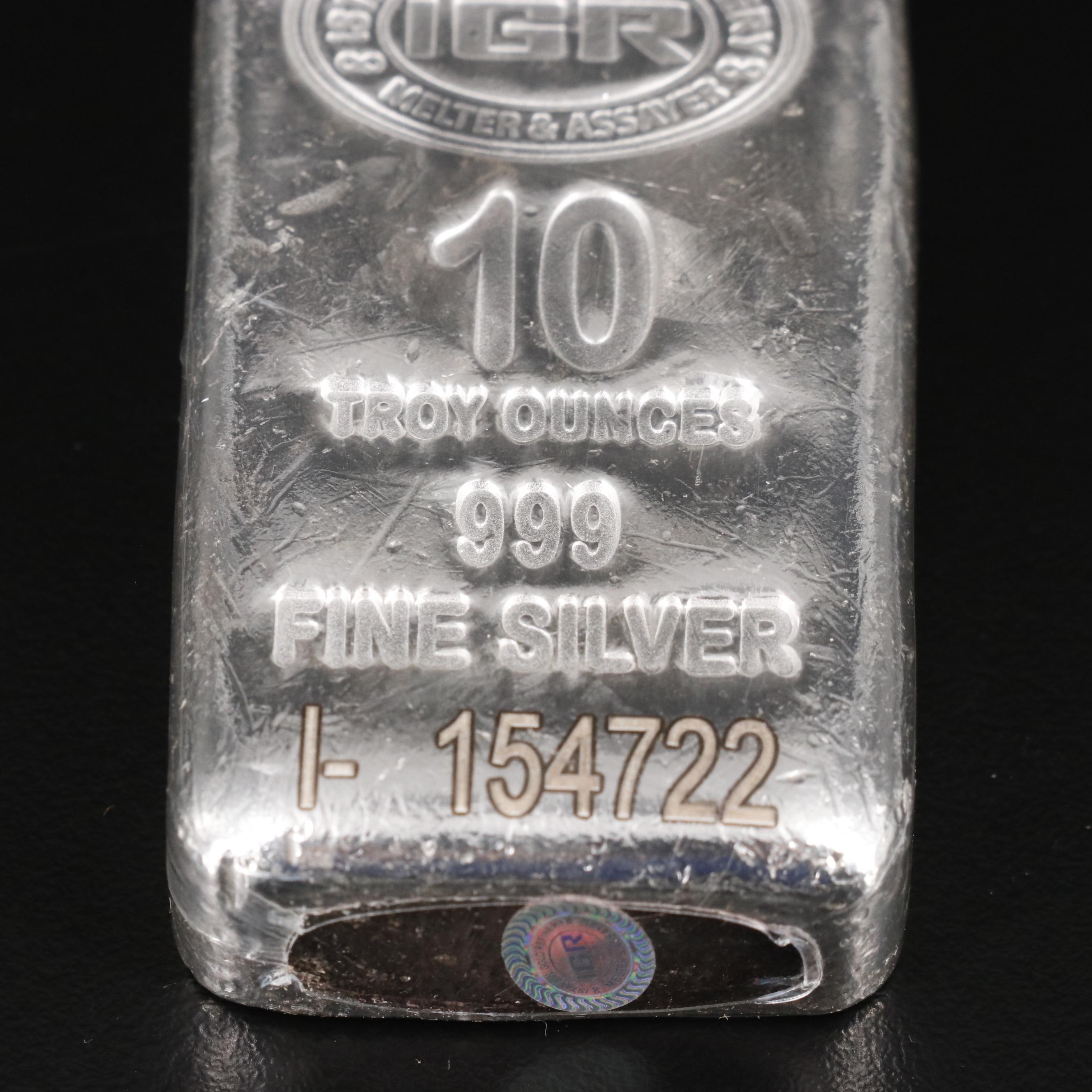 Four 10-Oz. Bars of .999 Fine Silver