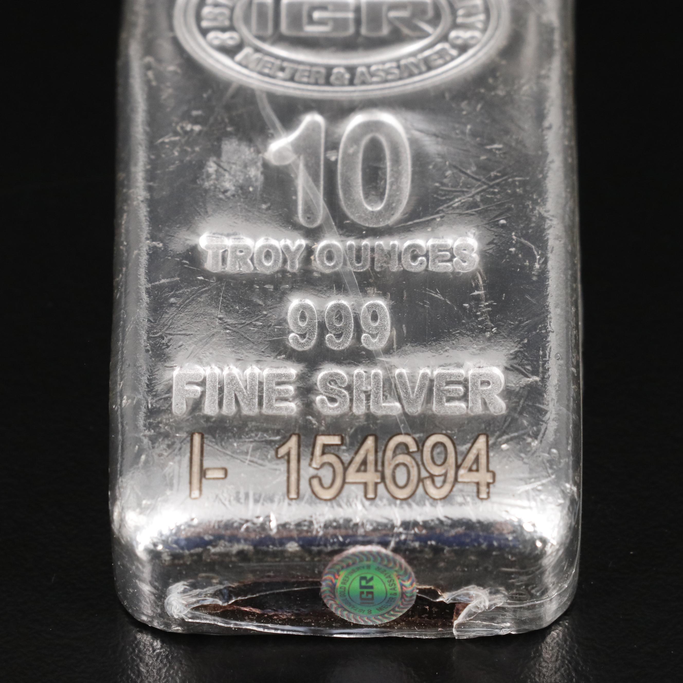 Four 10-Oz. Bars of .999 Fine Silver