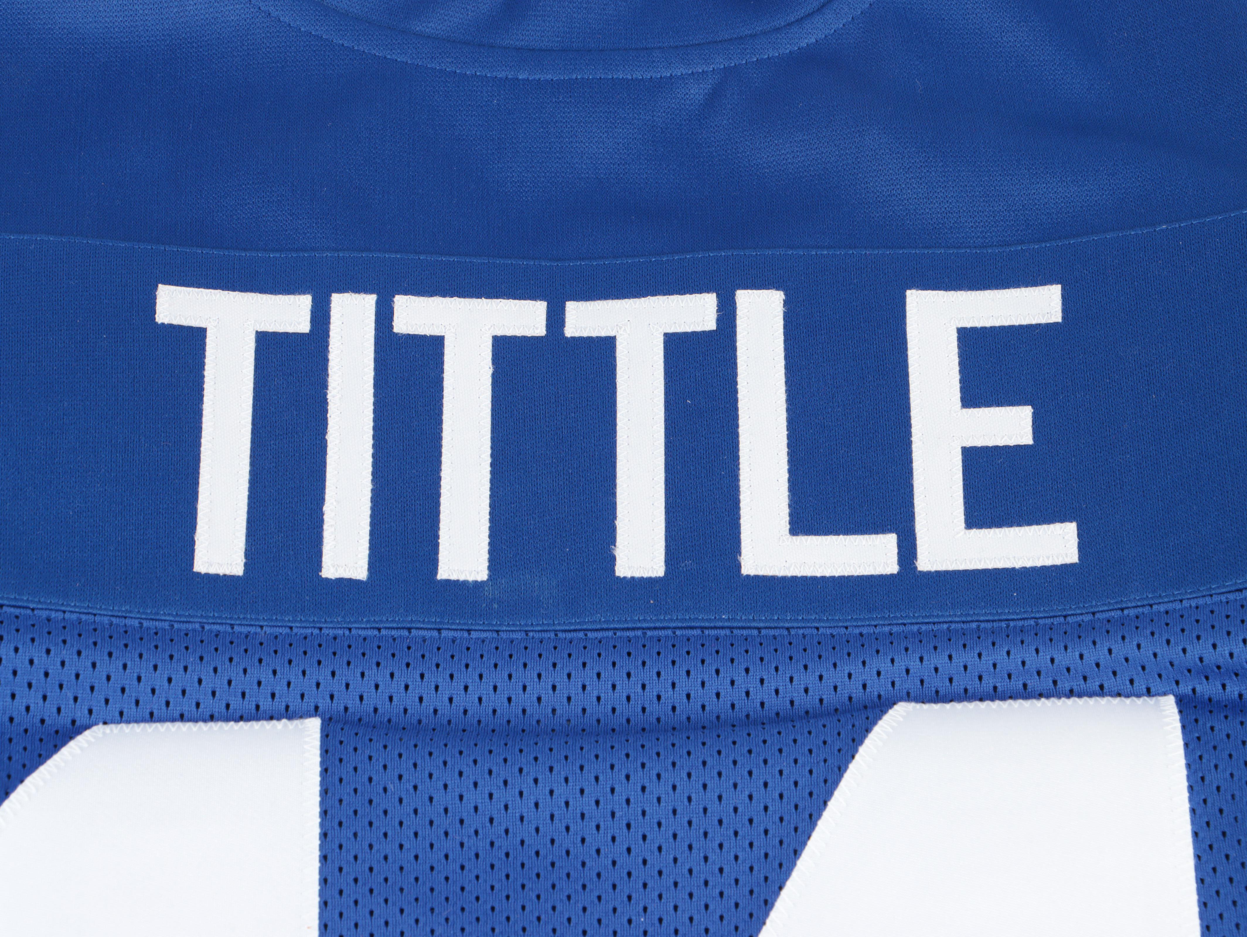 Y.A. Tittle Signed New York Giants Football Jersey with Canvas Artwork