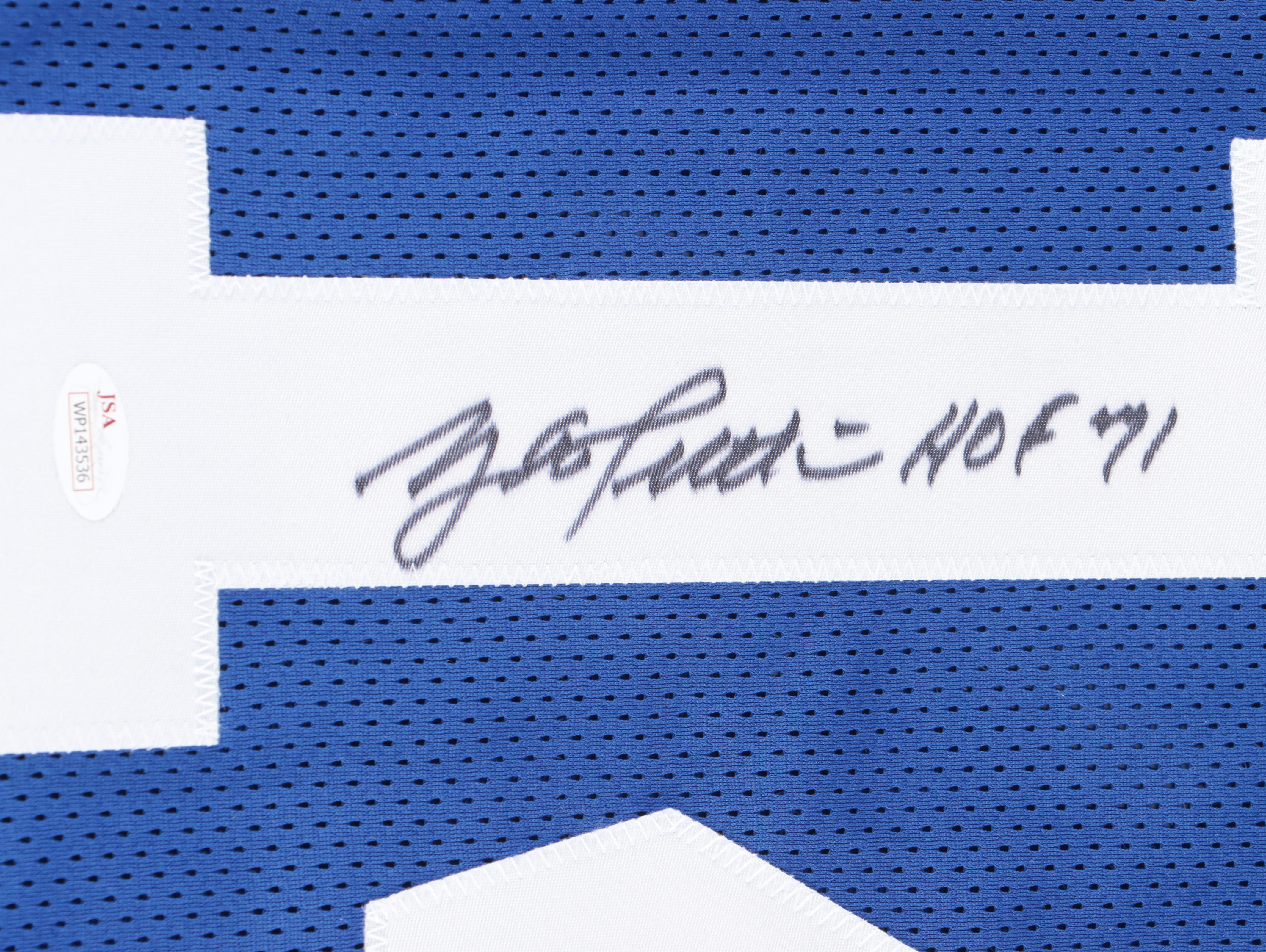 Y.A. Tittle Signed New York Giants Football Jersey with Canvas Artwork