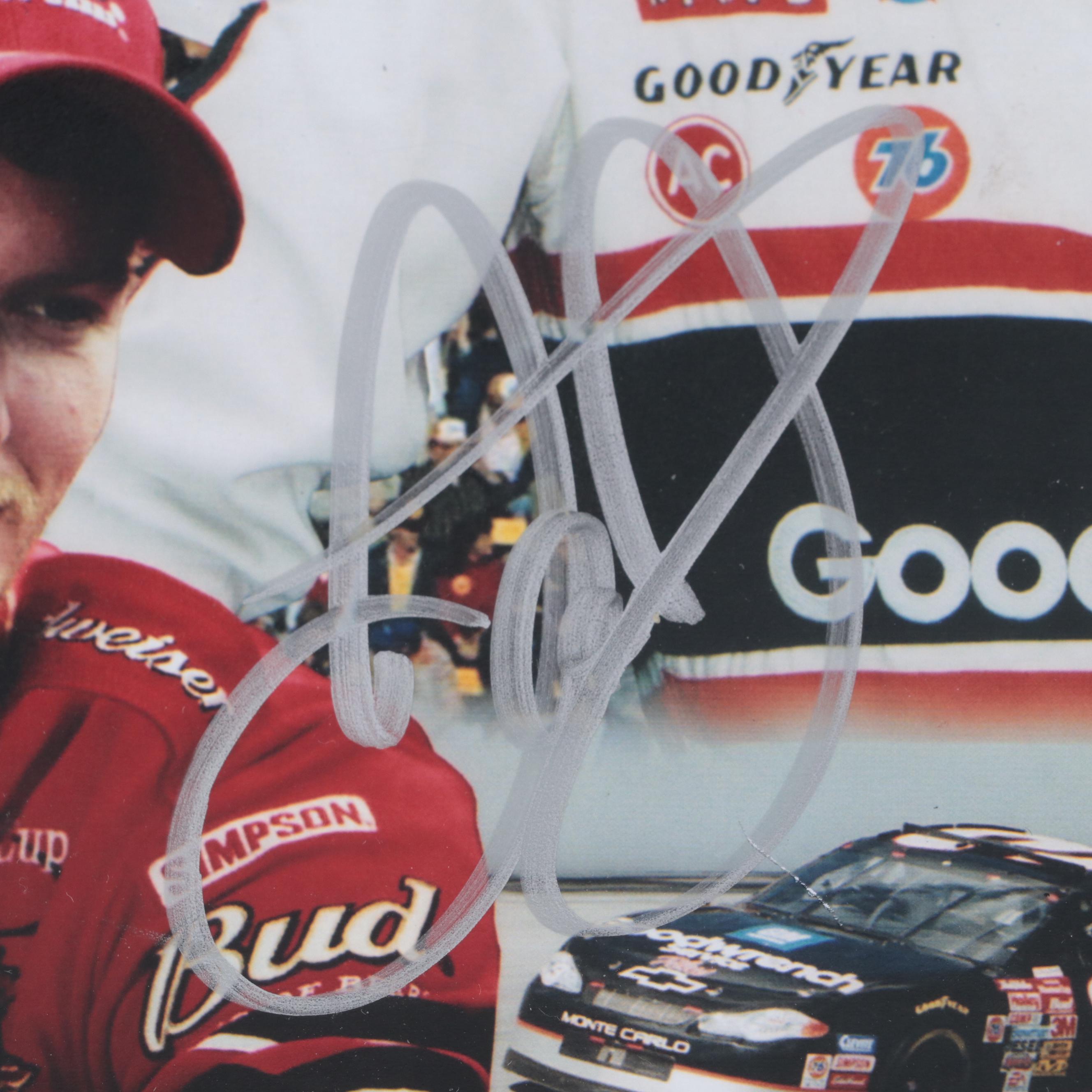 Dale Earnhardt Sr. Signed Hat with Dale Earnhardt Jr. Signed Photograph