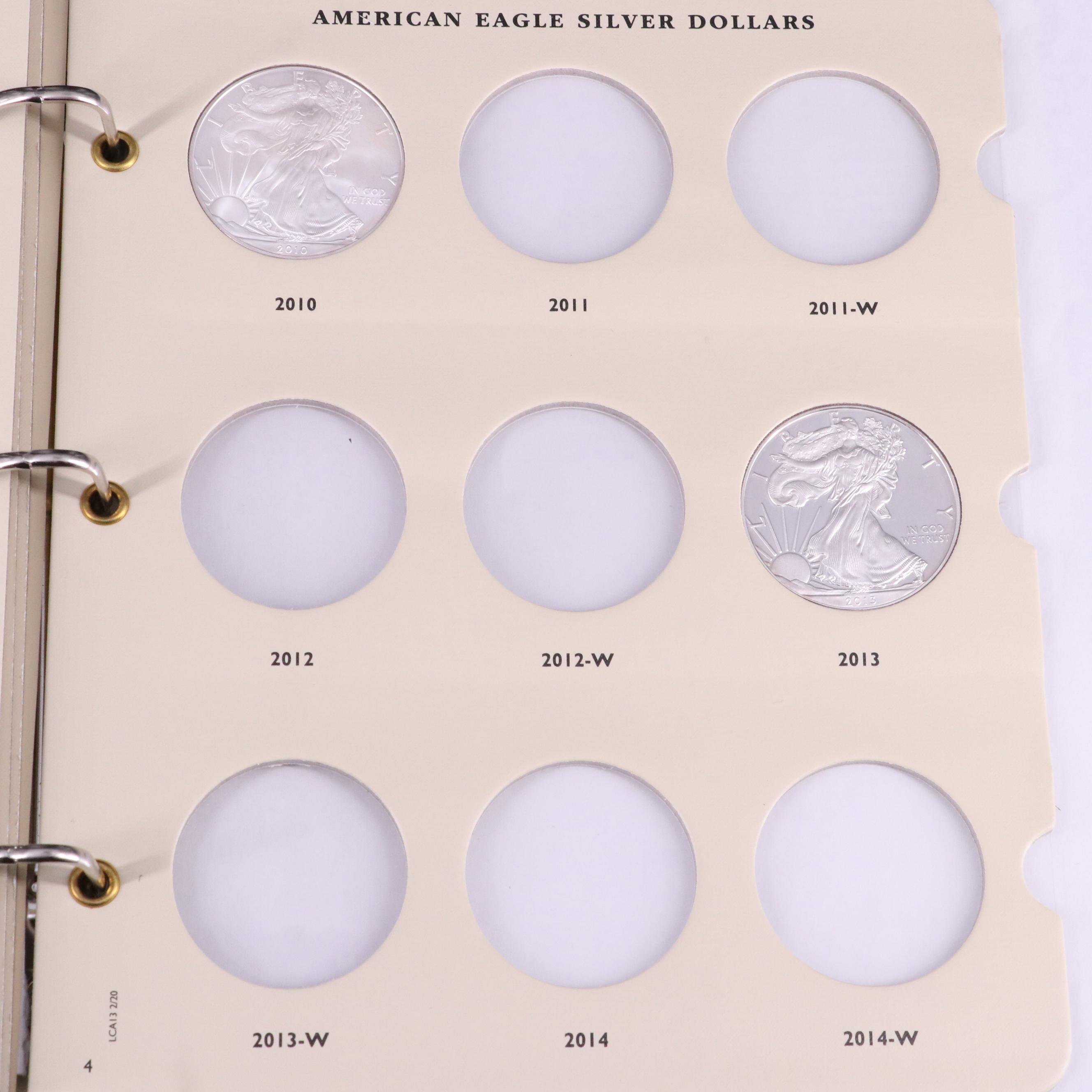 Partial Set of 13 American Silver Eagles Including 7 Proofs