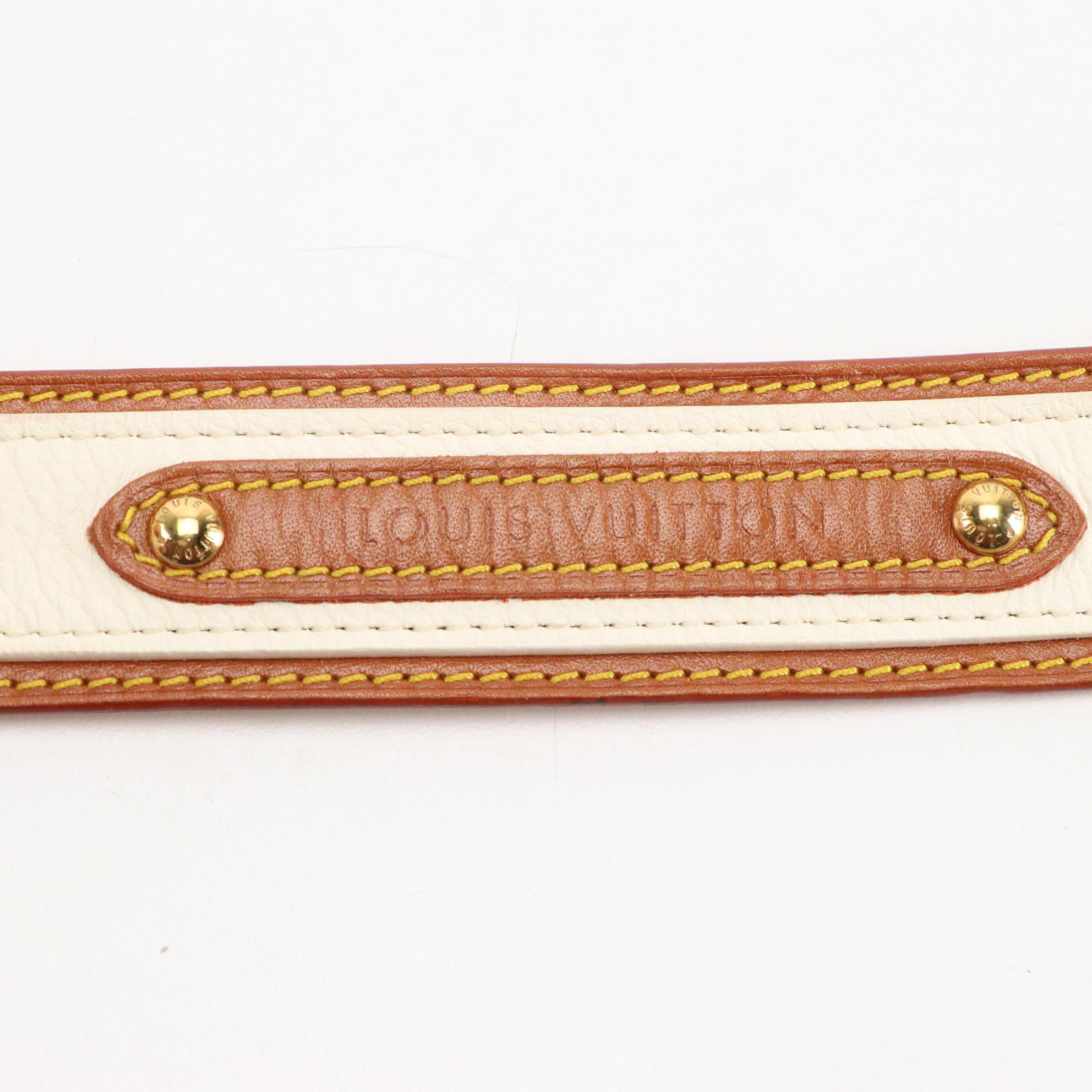 Louis Vuitton White and Brown Leather Belt