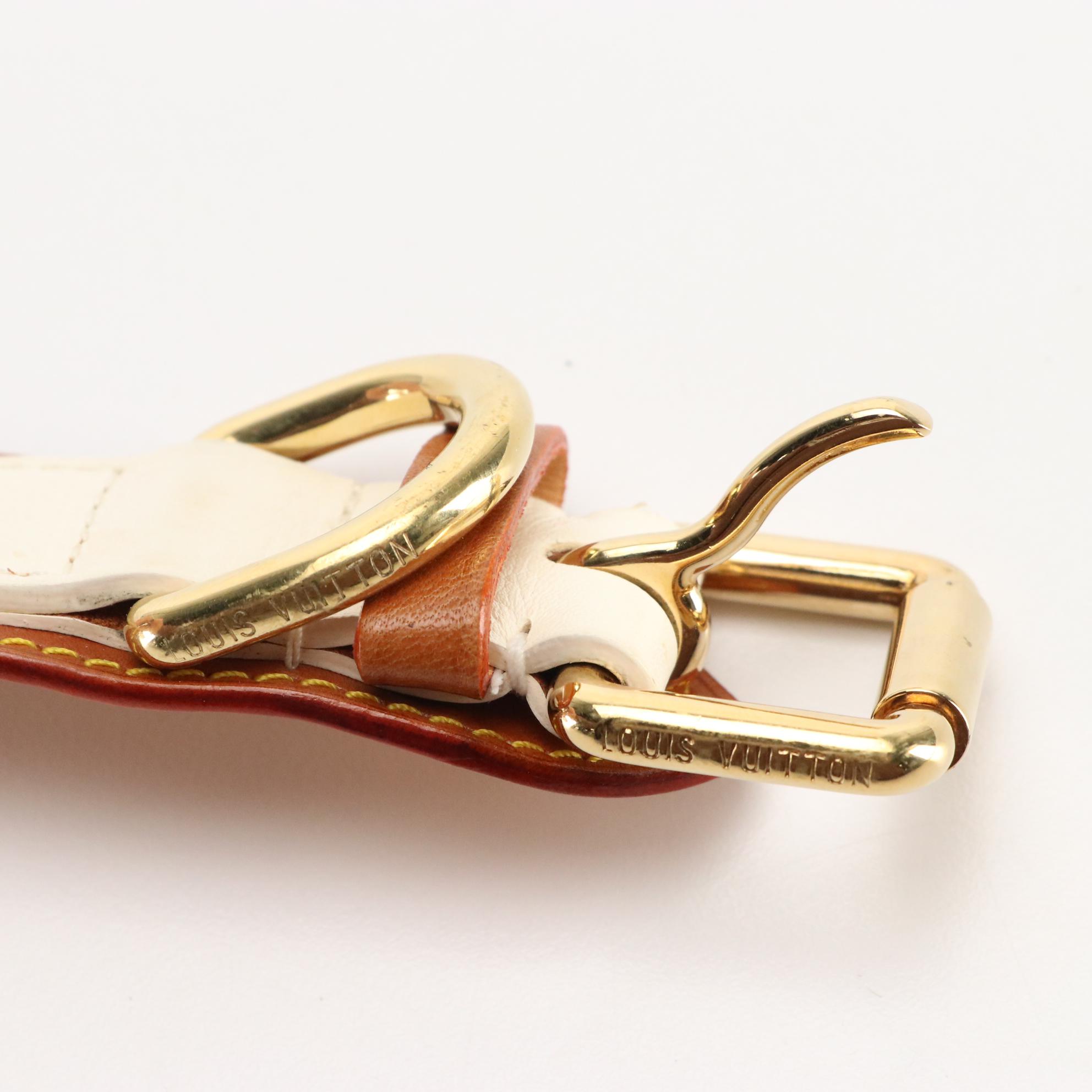 Louis Vuitton White and Brown Leather Belt