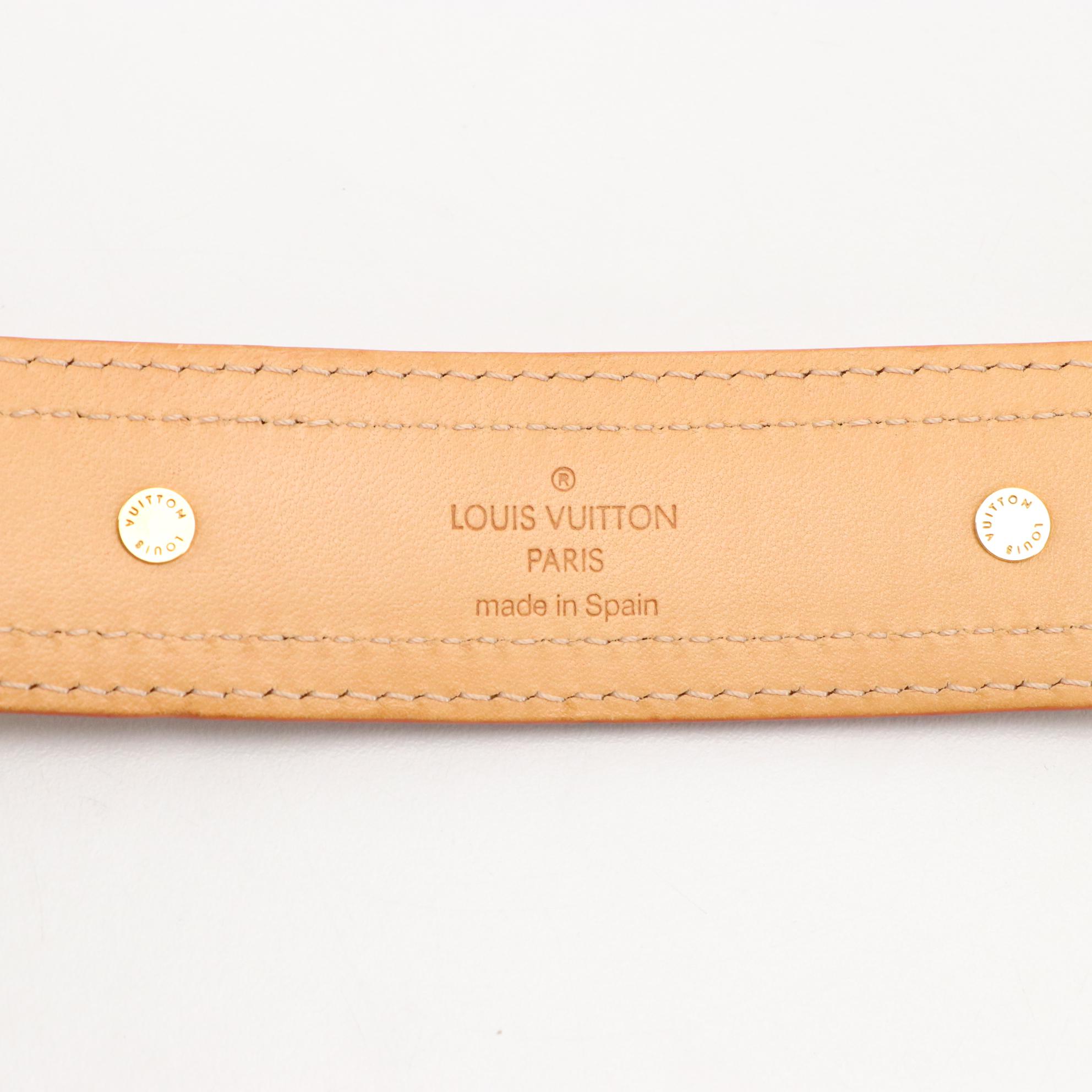 Louis Vuitton White and Brown Leather Belt