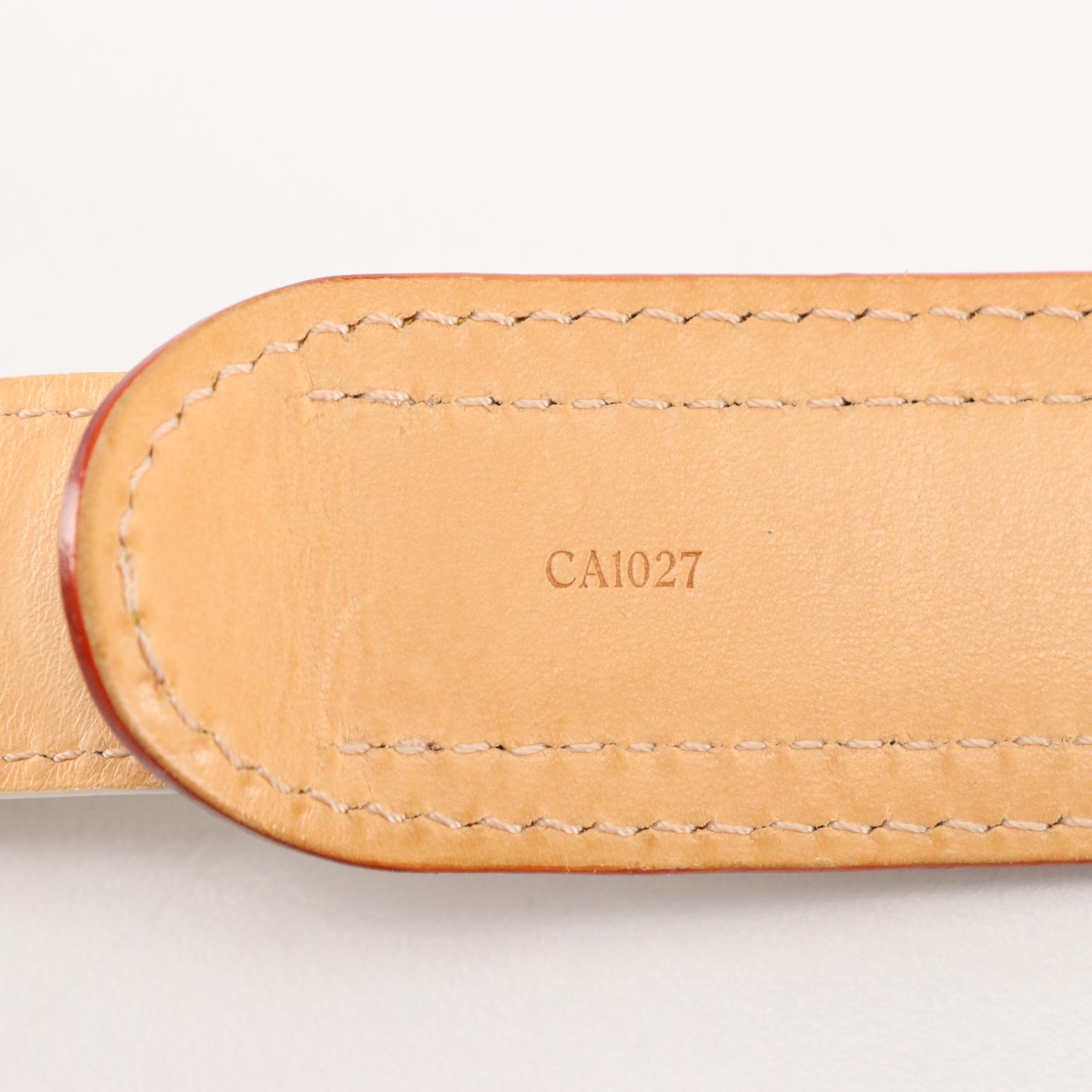 Louis Vuitton White and Brown Leather Belt