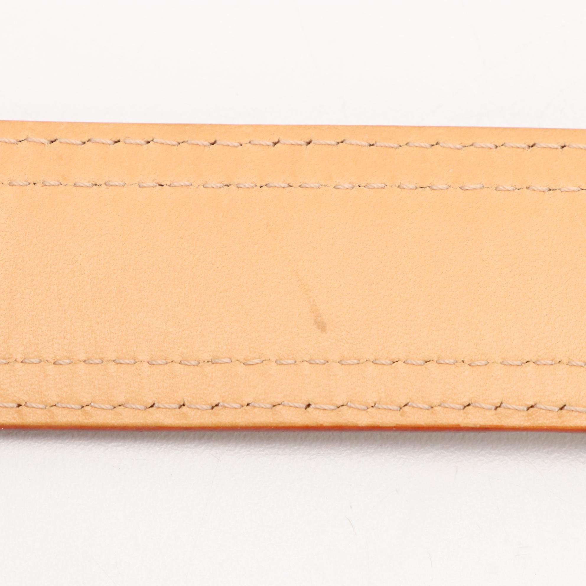 Louis Vuitton White and Brown Leather Belt