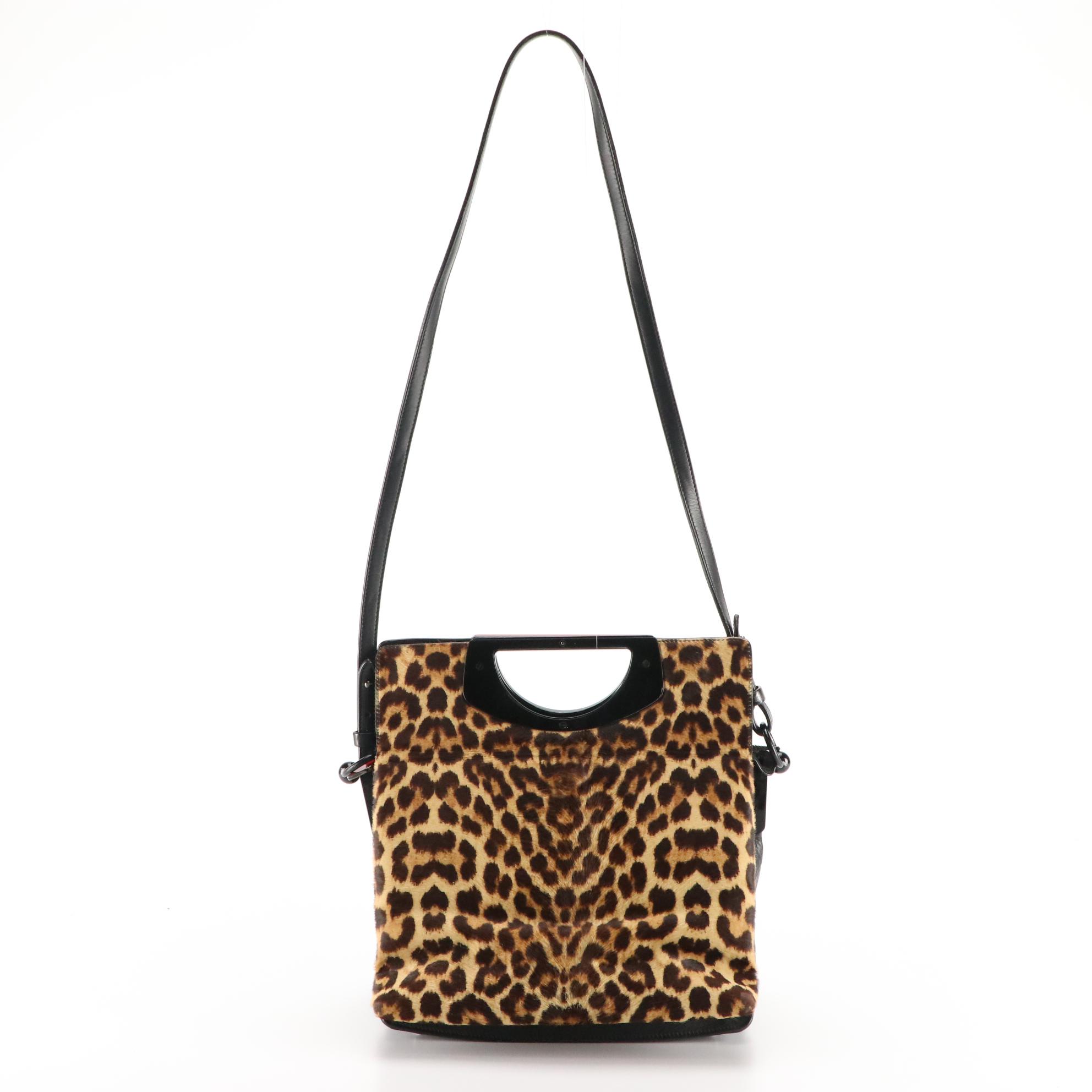 Christian Louboutin Two-Way Handbag In Leopard Print Ponyhair & Grained ...