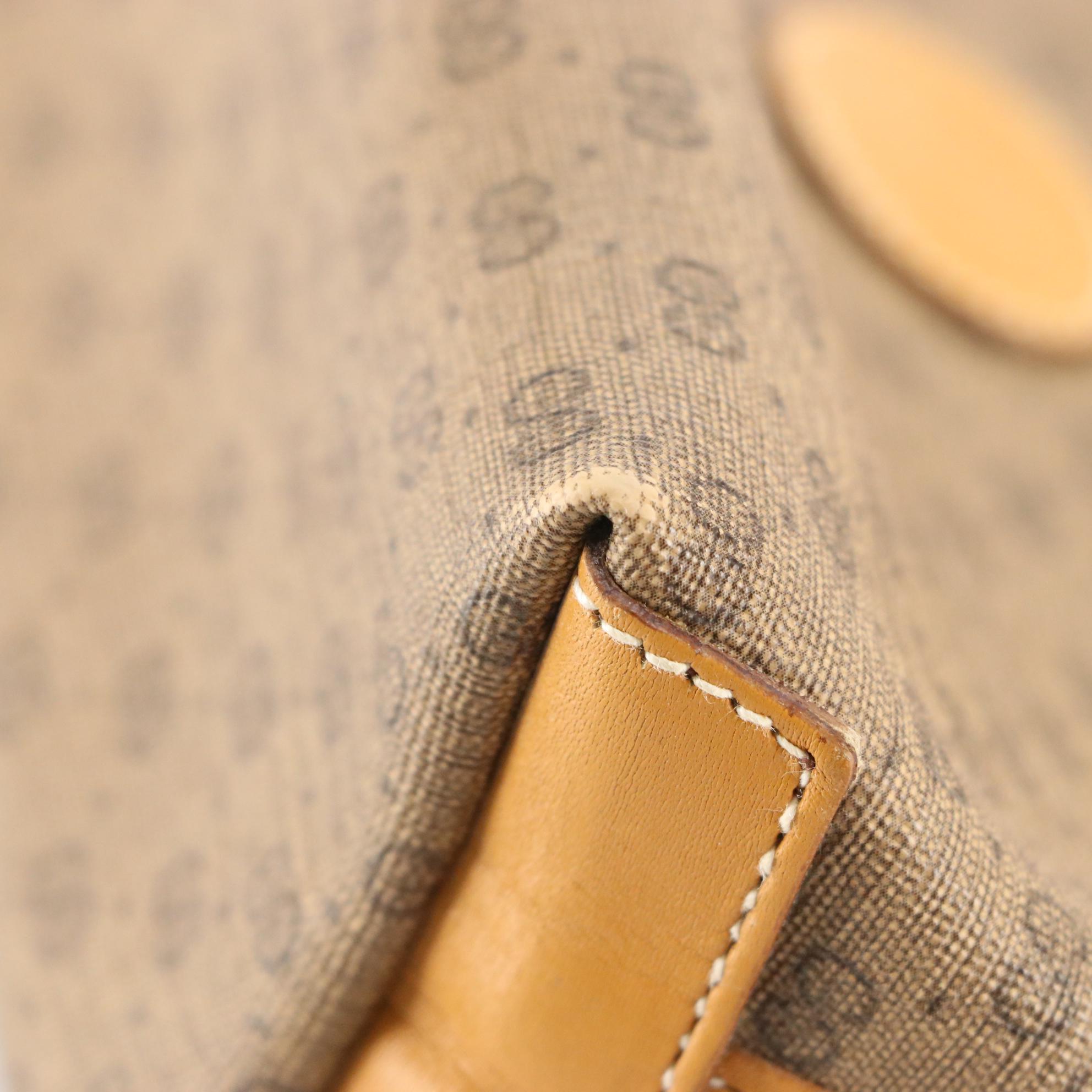 Gucci Cosmetic Zip Pouch in Micro GG Coated Canvas and Leather Trim