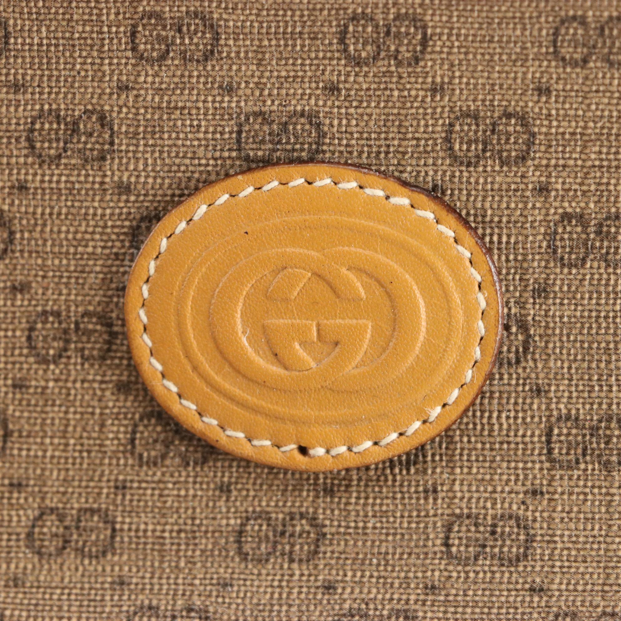 Gucci Cosmetic Zip Pouch in Micro GG Coated Canvas and Leather Trim