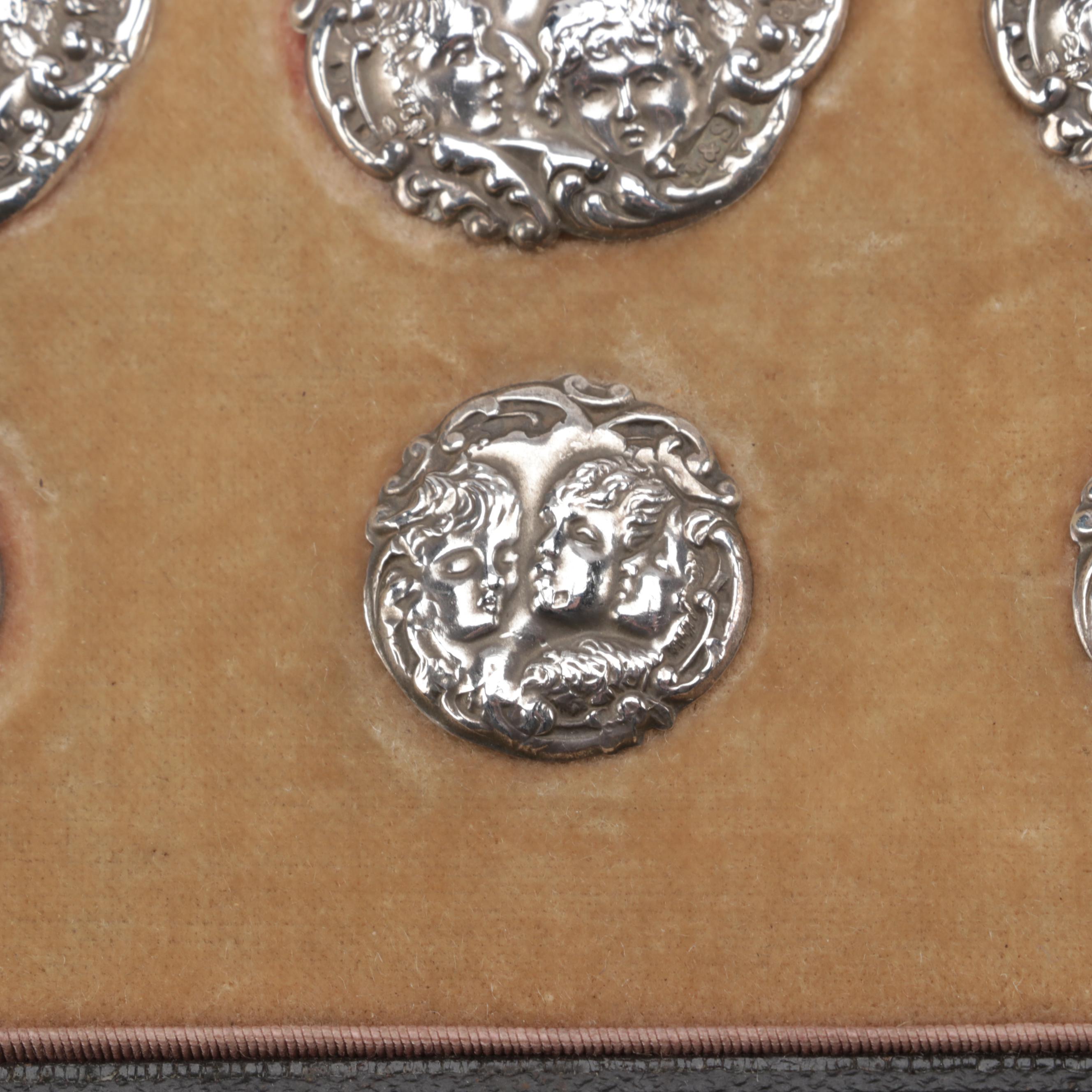 Levi & Salaman Sterling Silver Repoussé Cherubic Buttons, 1901