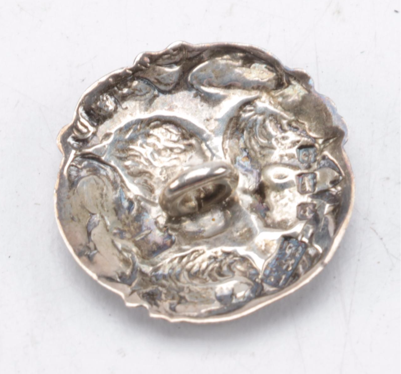 Levi & Salaman Sterling Silver Repoussé Cherubic Buttons, 1901