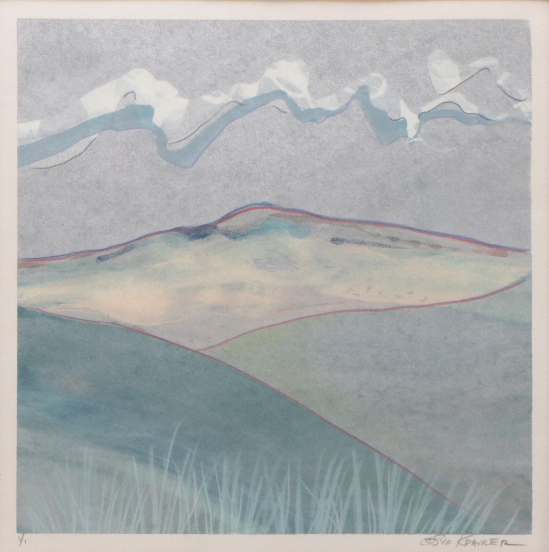 Syd Kramer Abstract Landscape Monotype
