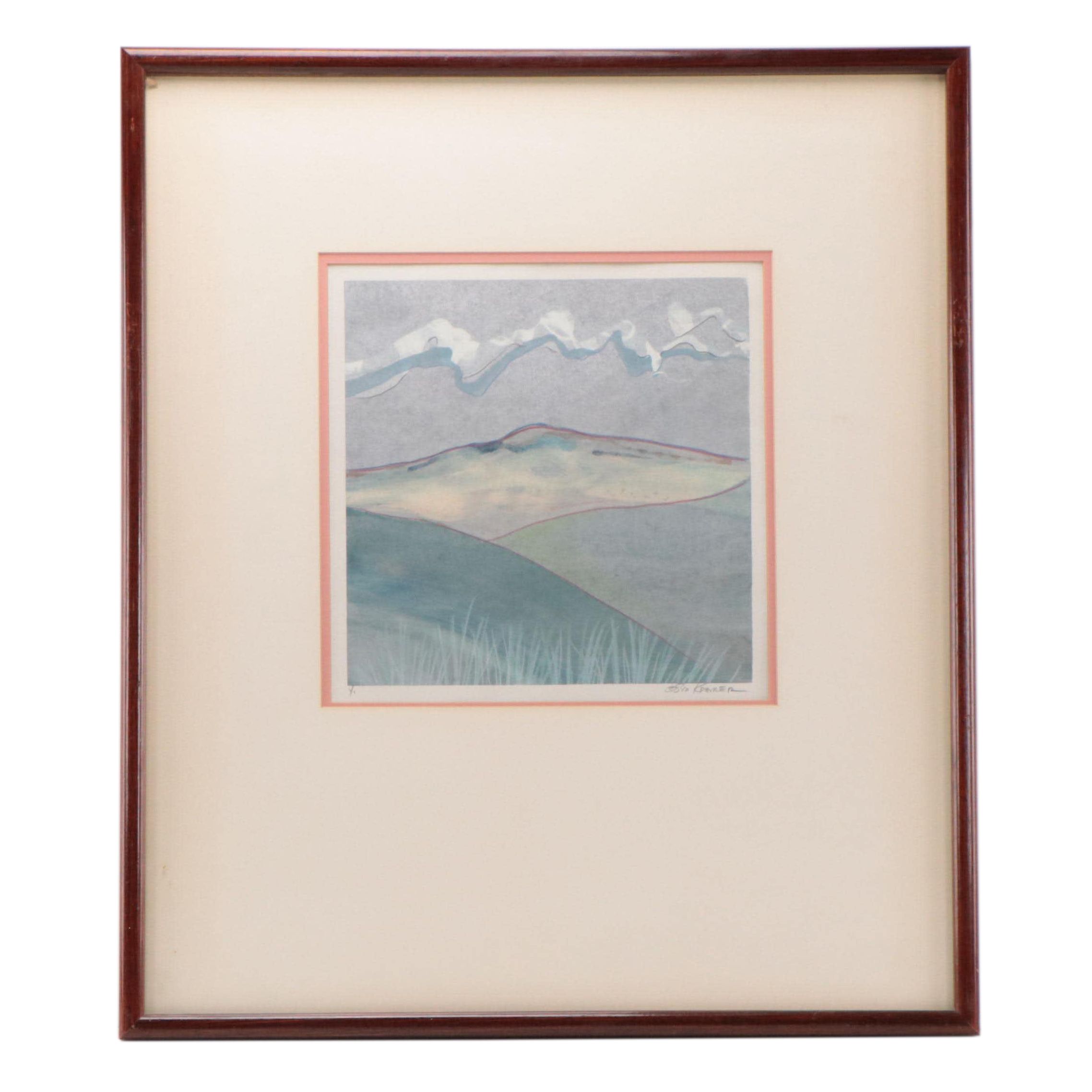 Syd Kramer Abstract Landscape Monotype