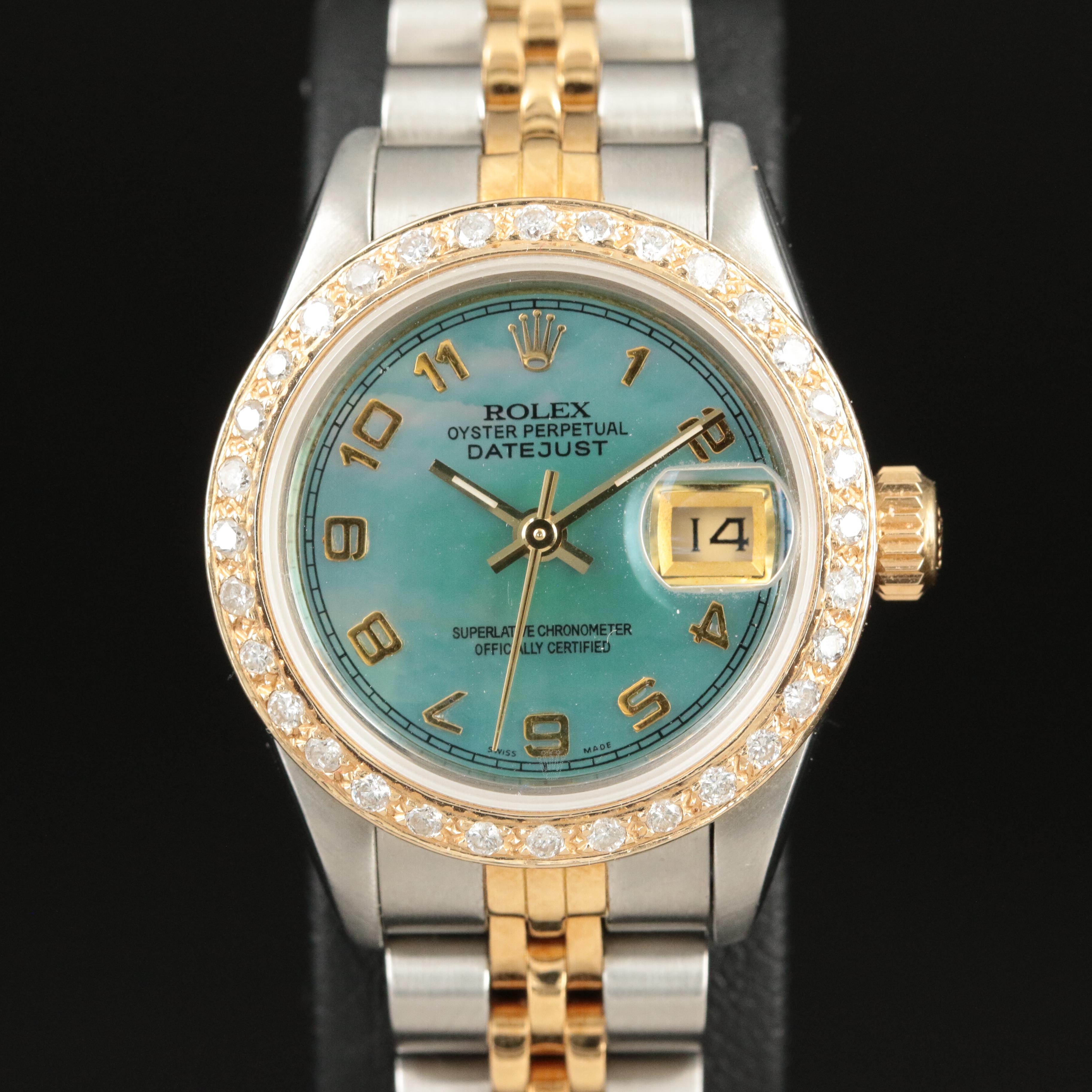 1985 Rolex Custom Mother-of-Pearl Dial, Diamond Bezel Datejust Watch