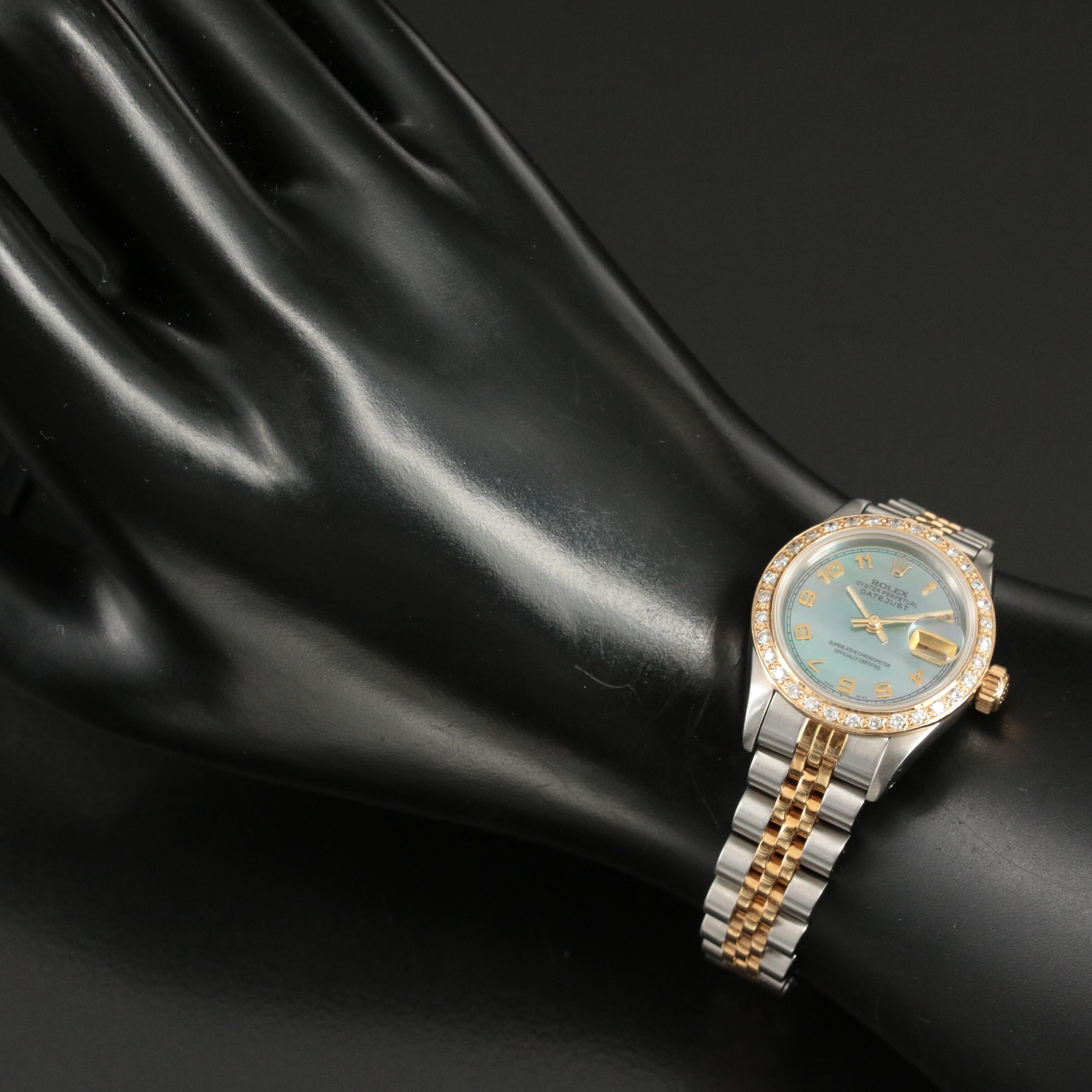 1985 Rolex Custom Mother-of-Pearl Dial, Diamond Bezel Datejust Watch