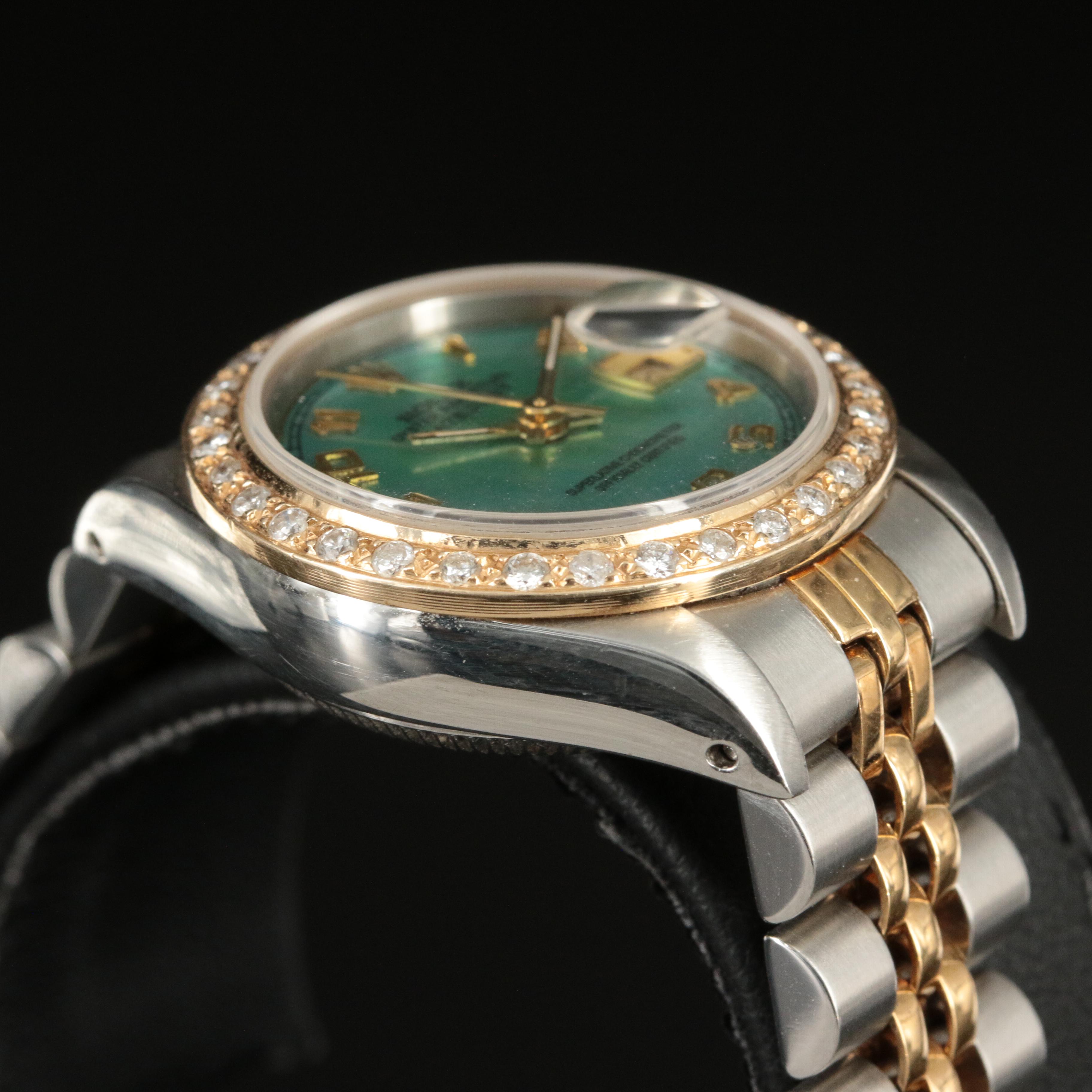 1985 Rolex Custom Mother-of-Pearl Dial, Diamond Bezel Datejust Watch