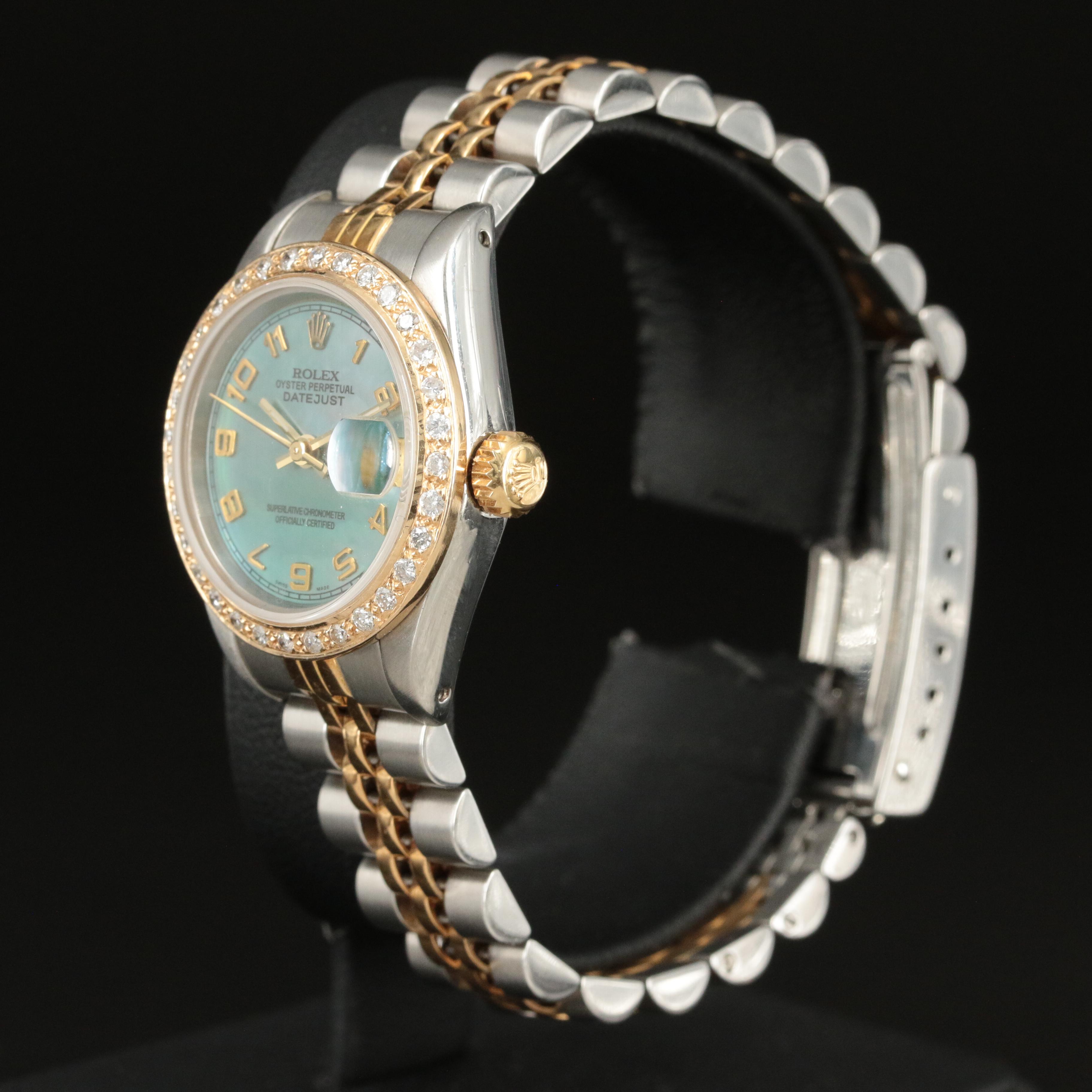 1985 Rolex Custom Mother-of-Pearl Dial, Diamond Bezel Datejust Watch