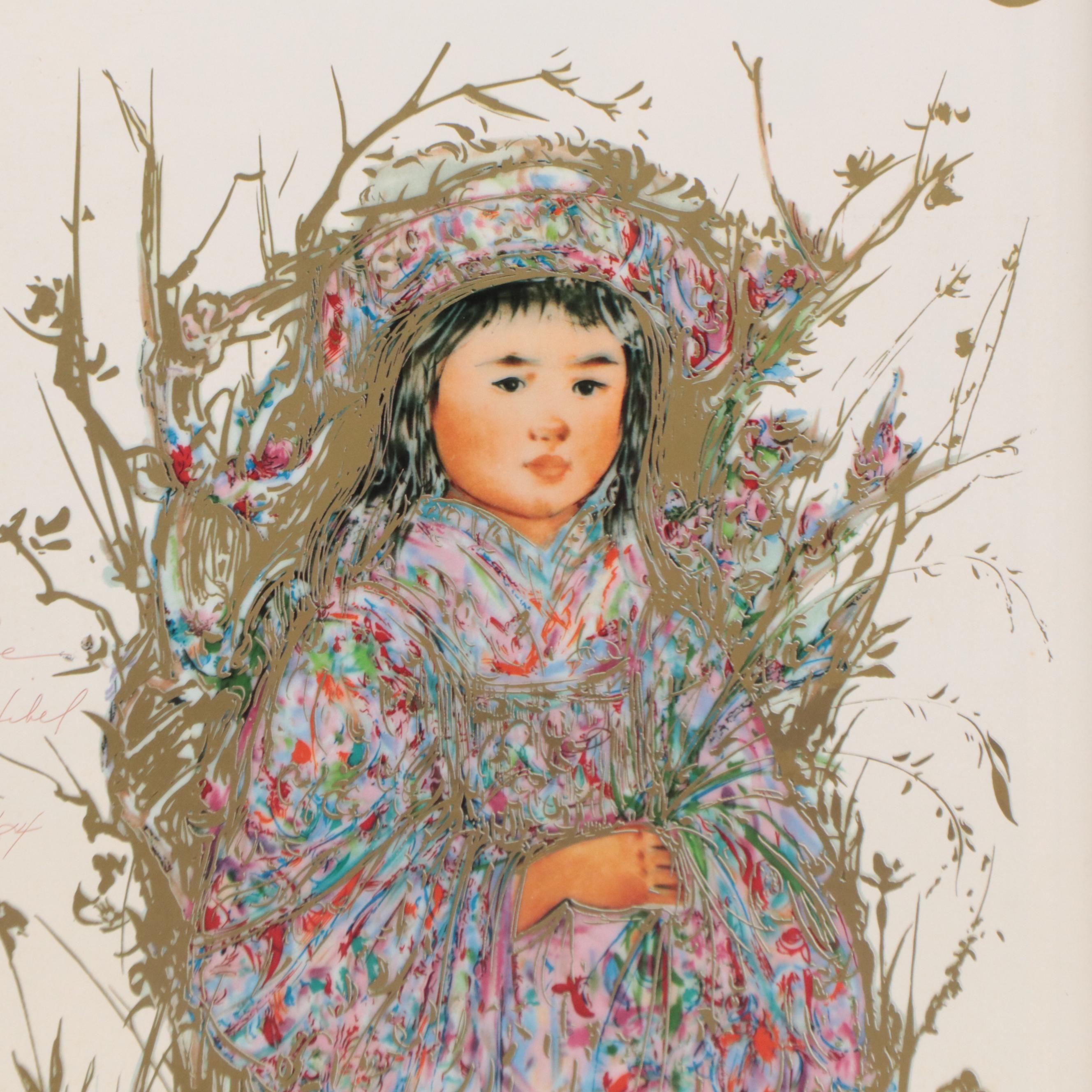 Edna Hibel Offset Lithograph "The Magic of Porcelain" Museum Poster