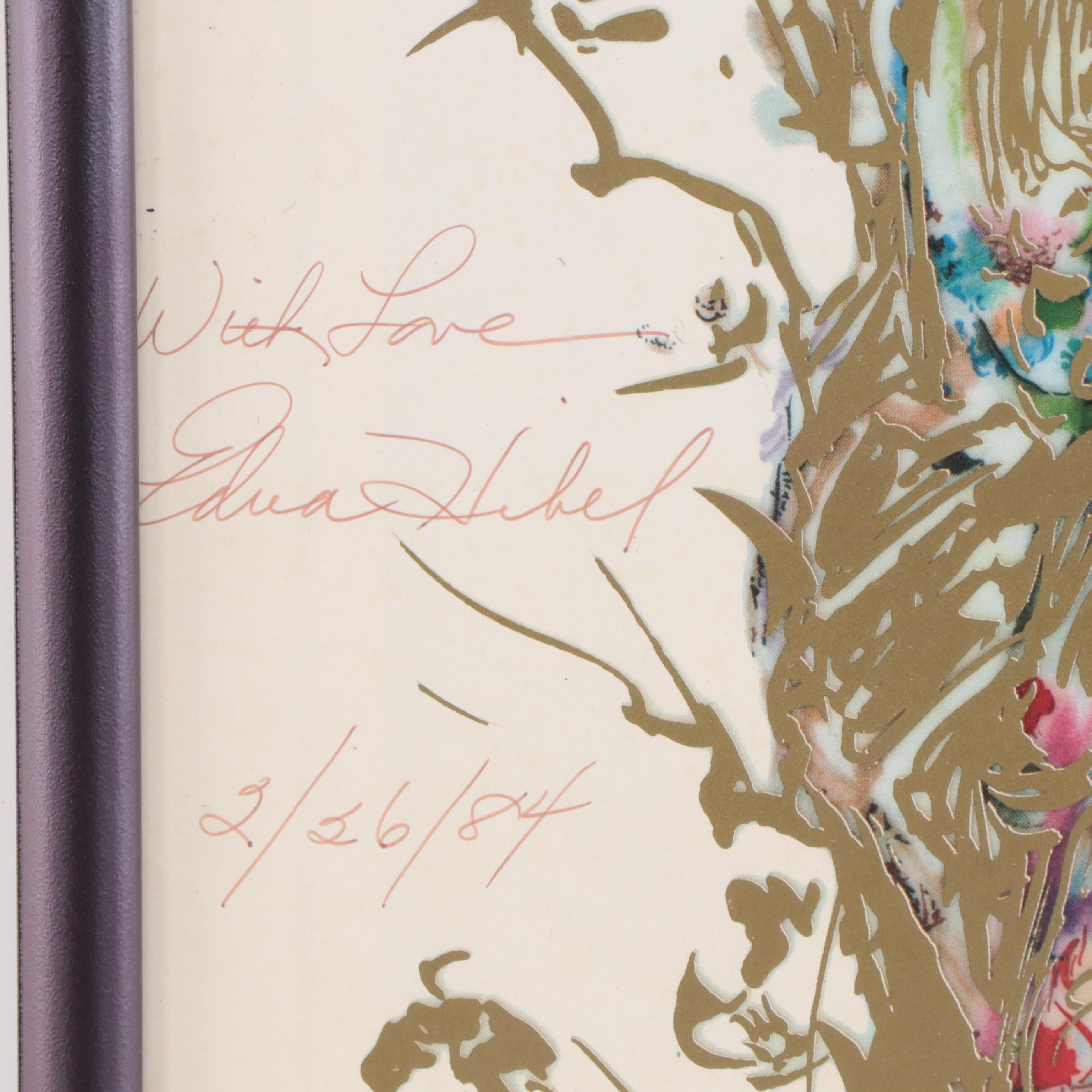 Edna Hibel Offset Lithograph "The Magic of Porcelain" Museum Poster