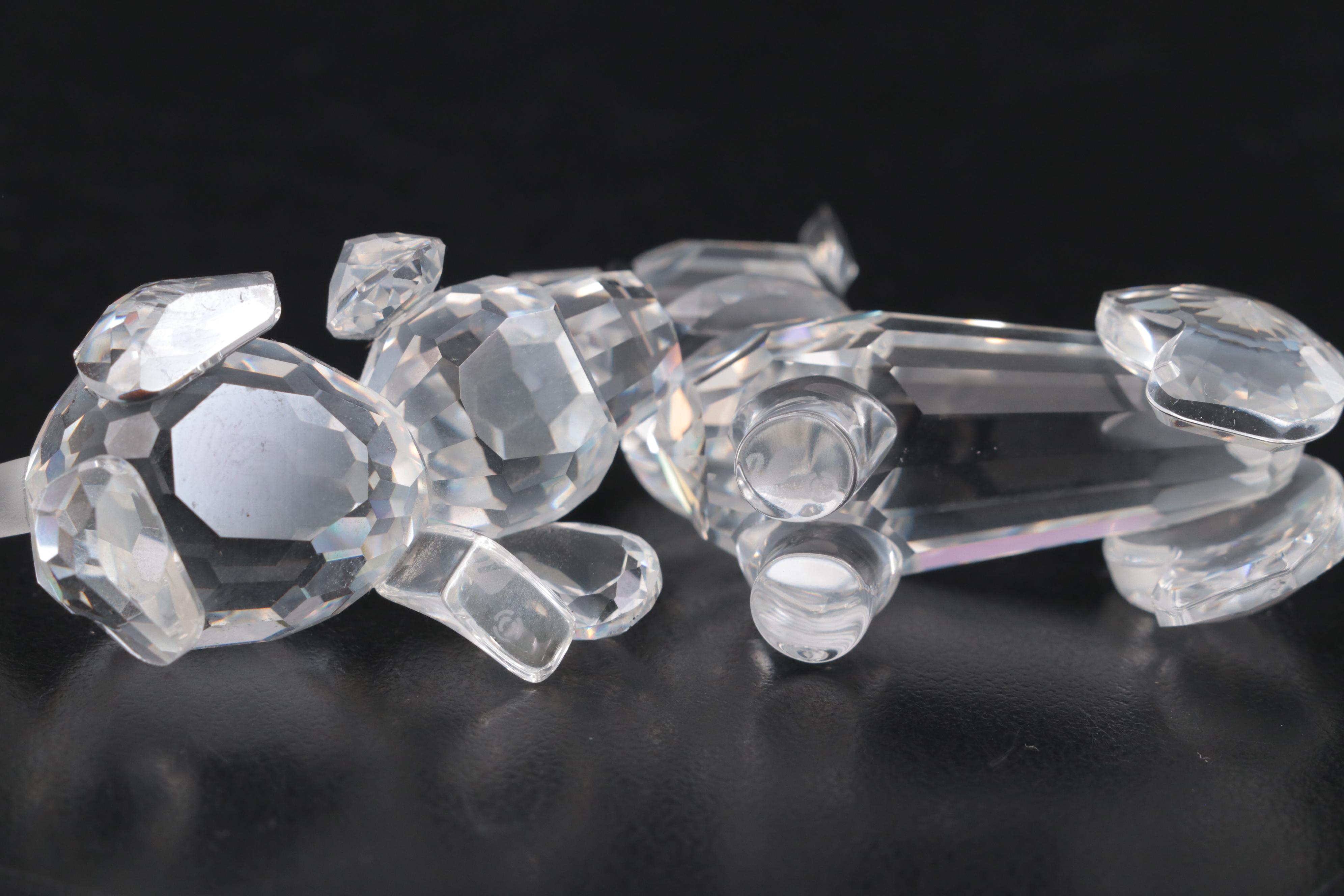 Swarovski Crystal Dog Figurines, Late 20th Century