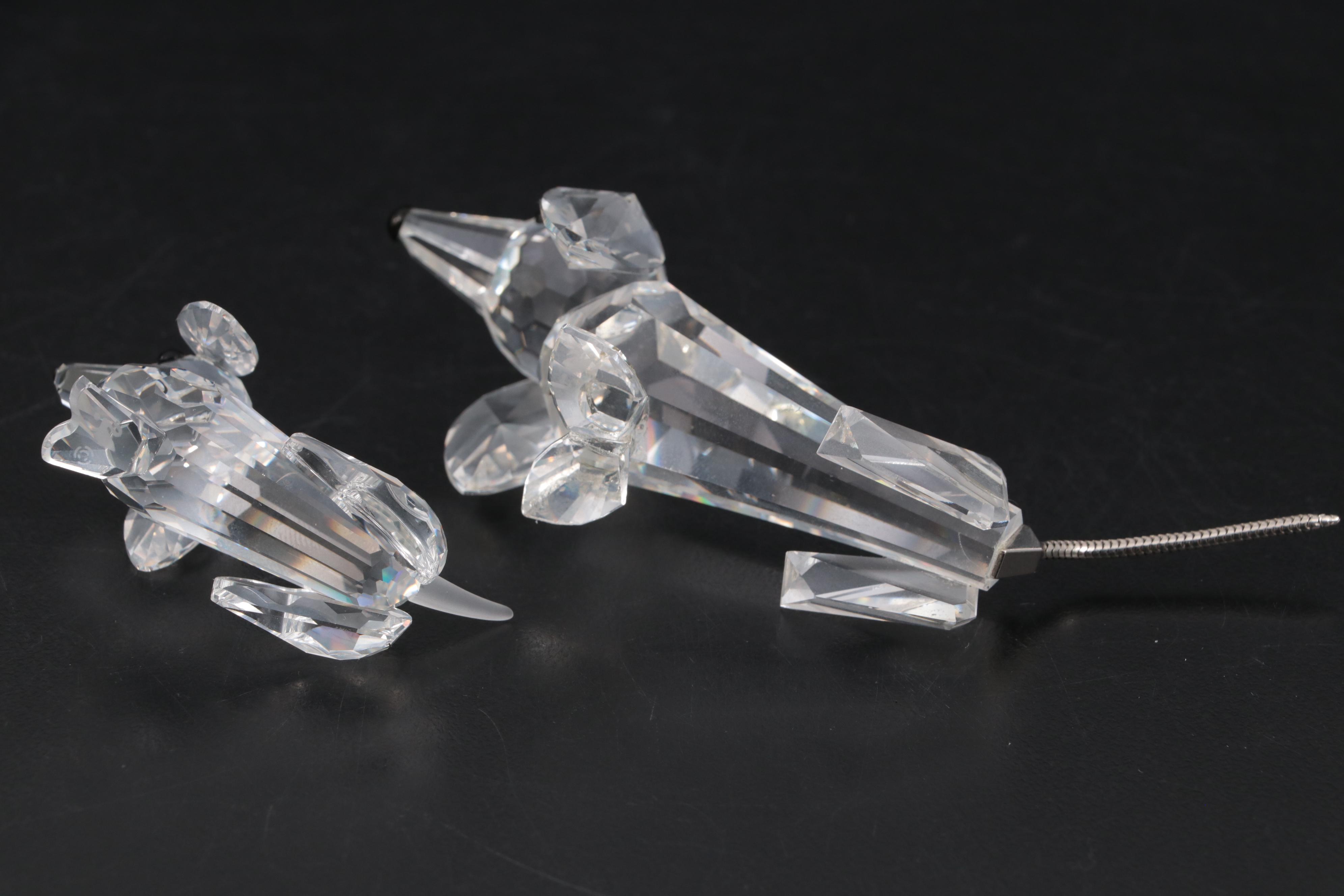 Swarovski Crystal Dog Figurines, Late 20th Century