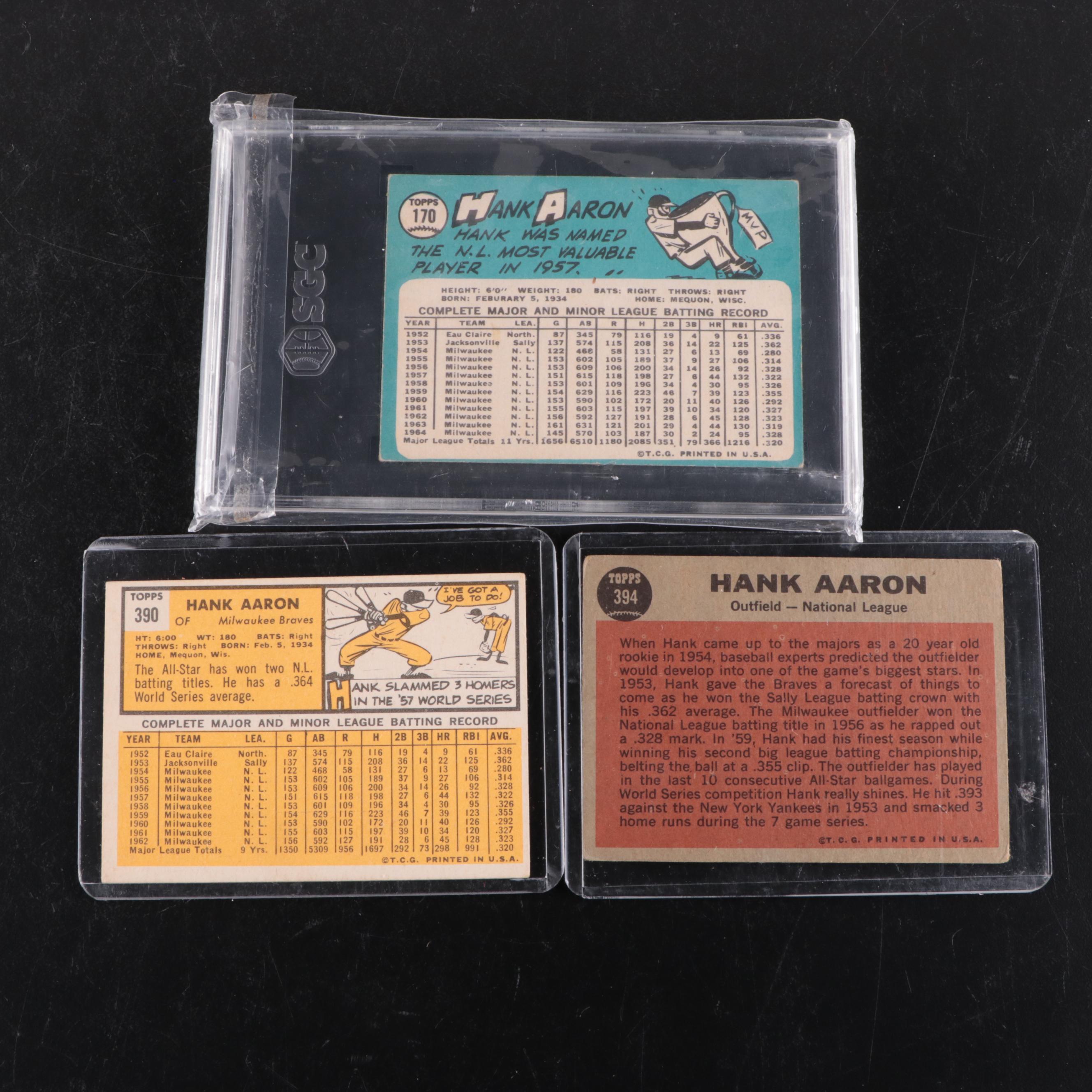 Topps Baseball Cards Featuring Hank Aaron, Frank Robinson, and More, 1950s–1960s