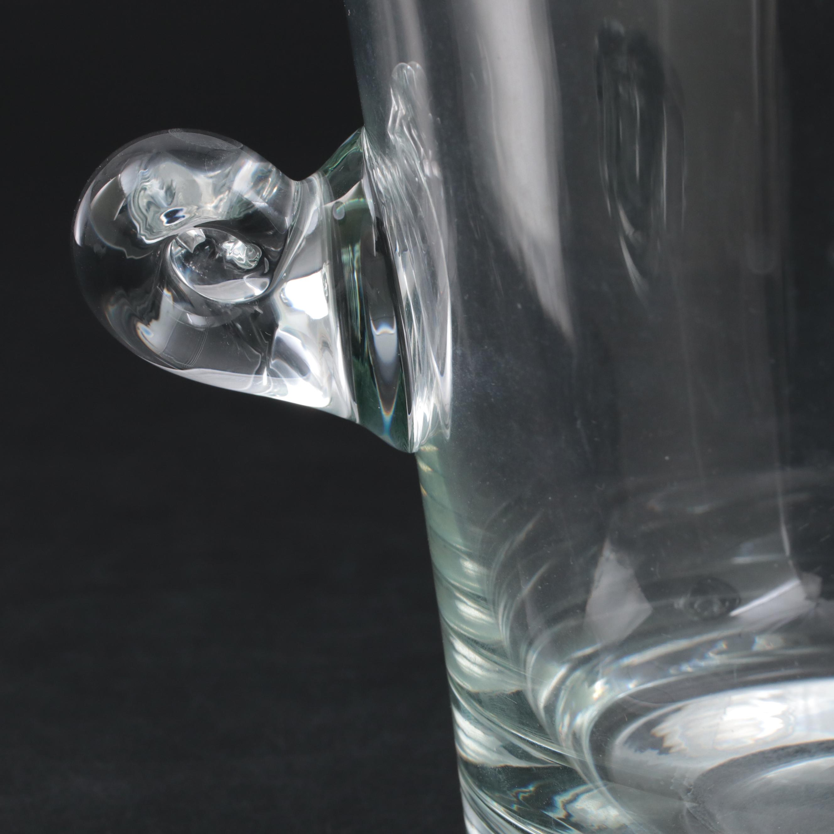 Tiffany & Co. "Scroll Handled" Clear Crystal Ice Bucket