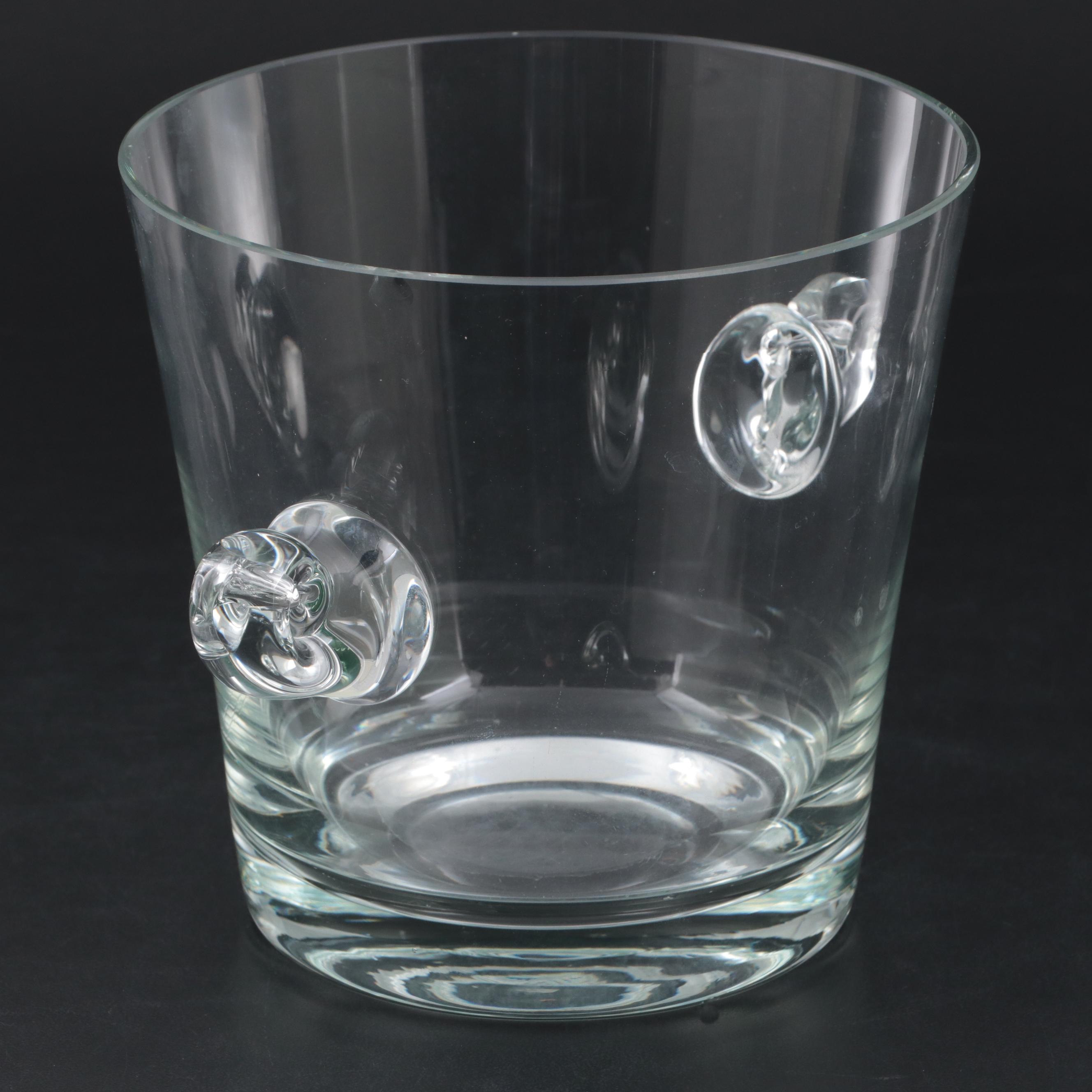 Tiffany & Co. "Scroll Handled" Clear Crystal Ice Bucket