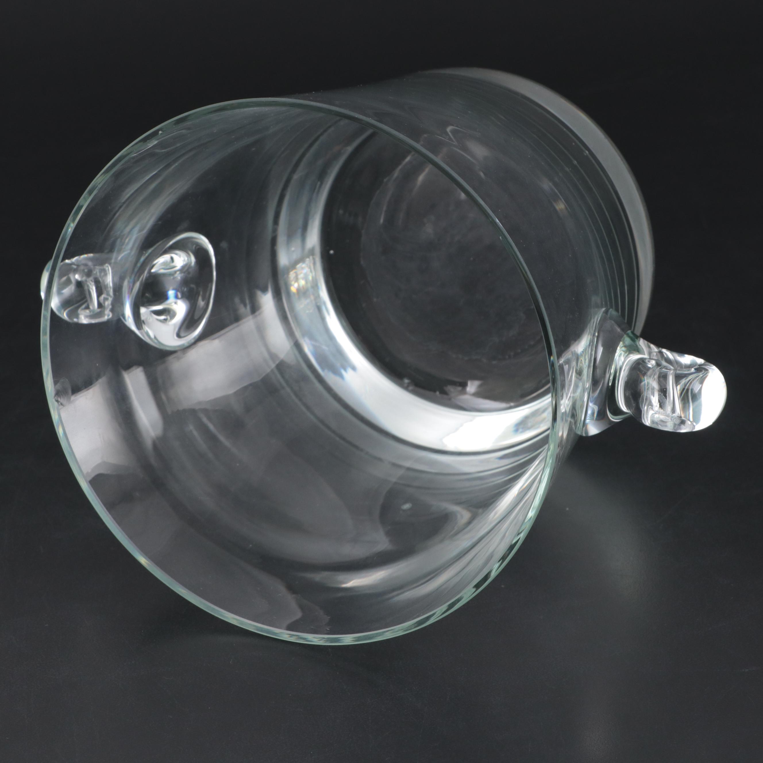Tiffany & Co. "Scroll Handled" Clear Crystal Ice Bucket