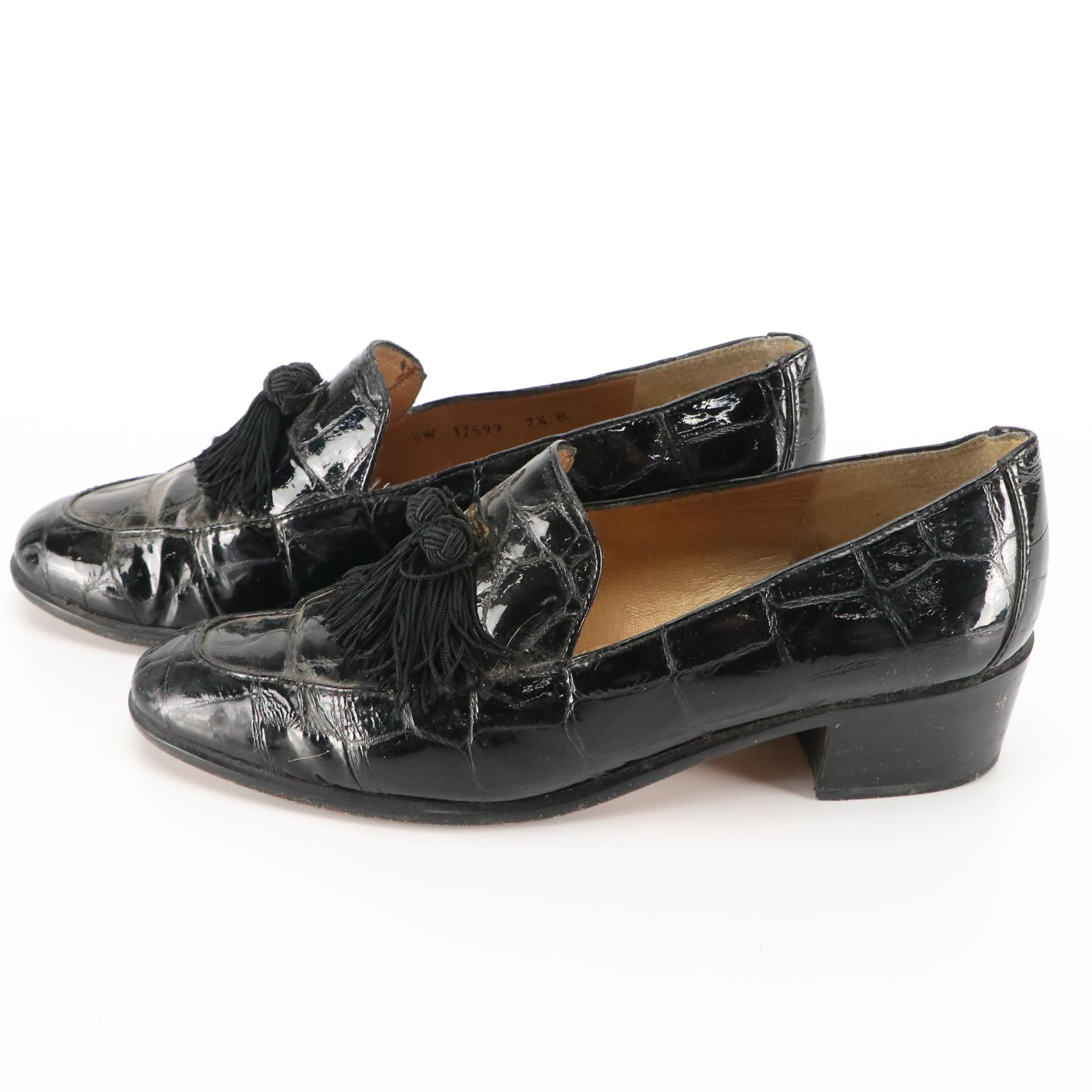 Salvatore Ferragamo Navy Suede Espadrilles & Stuart Weitzman Tassel Loafers