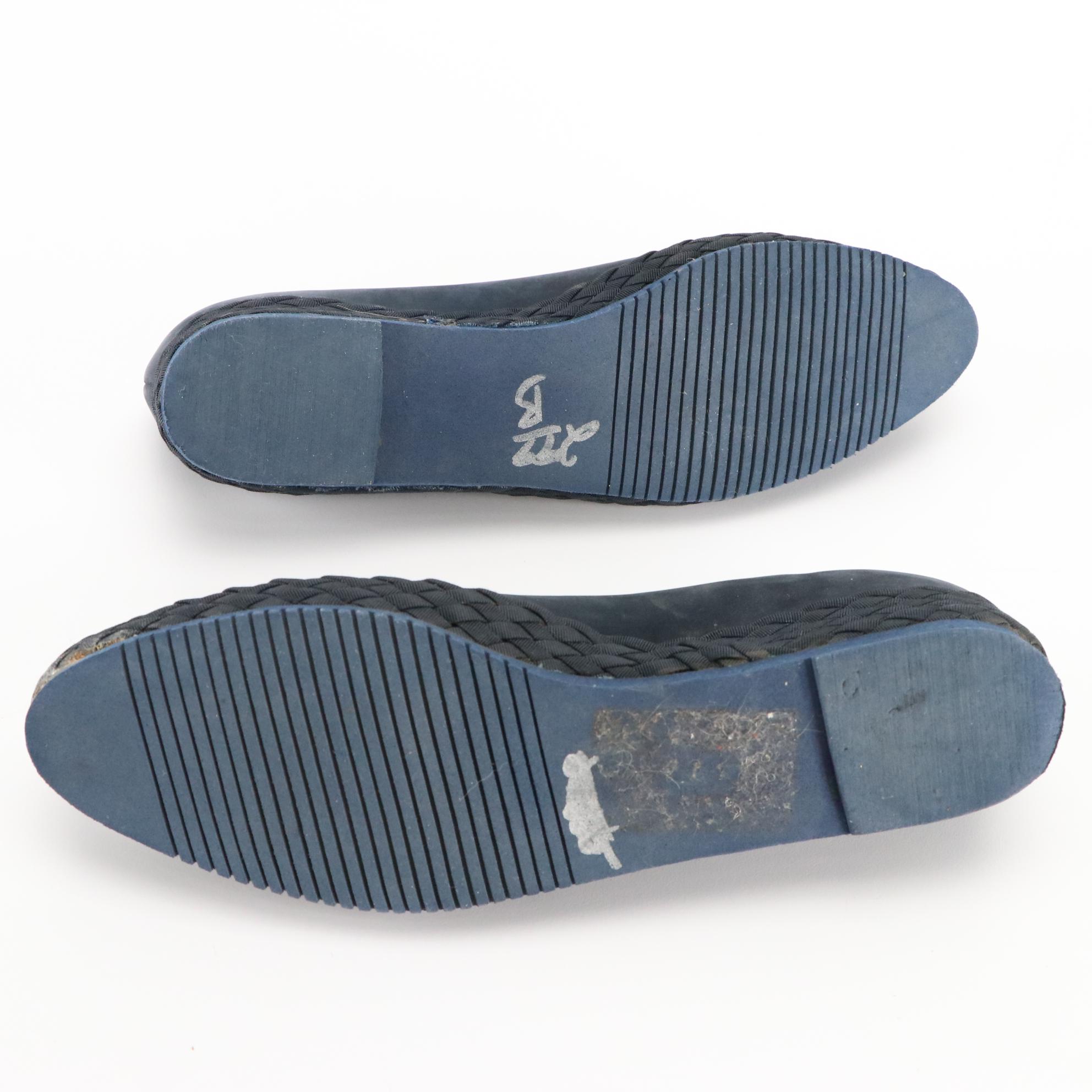 Salvatore Ferragamo Navy Suede Espadrilles & Stuart Weitzman Tassel Loafers