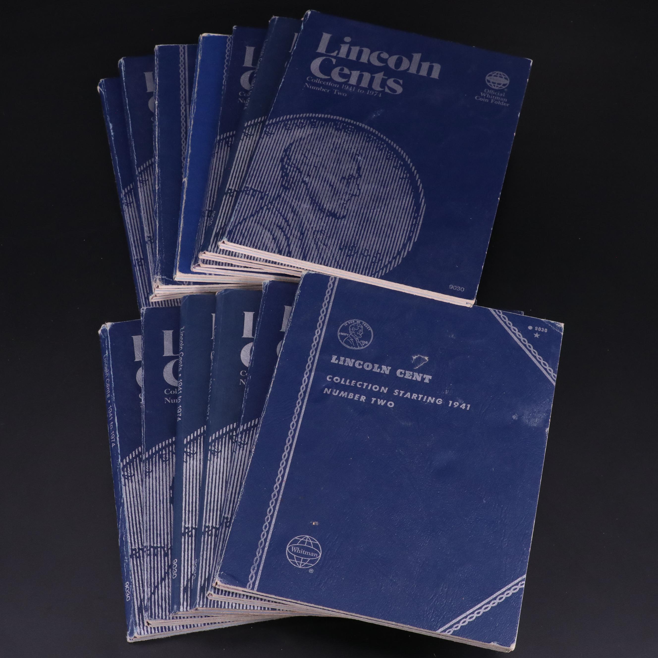 Thirteen Complete Lincoln Cent Sets 1941-1974, Each Set With 105 Coins