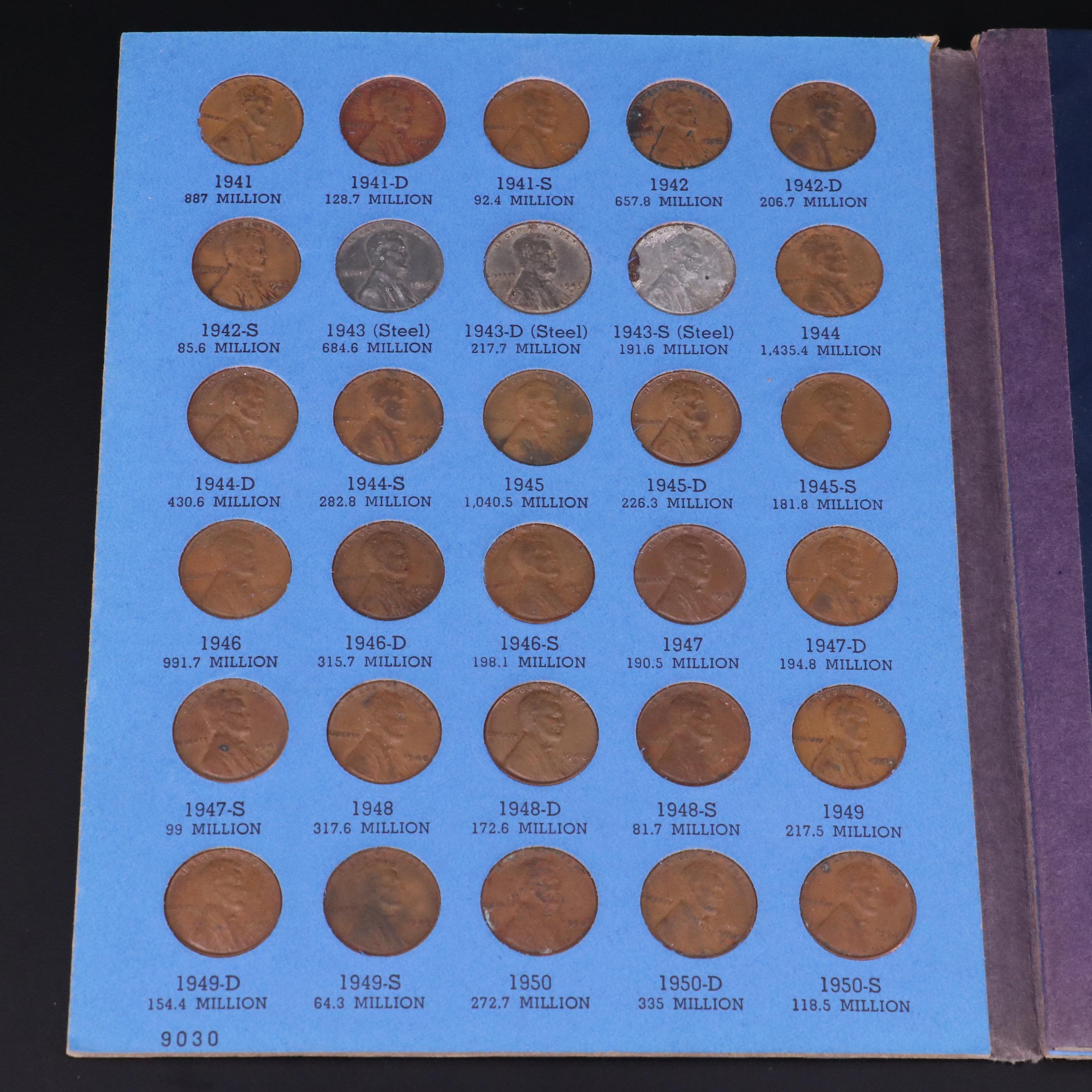 Thirteen Complete Lincoln Cent Sets 1941-1974, Each Set With 105 Coins
