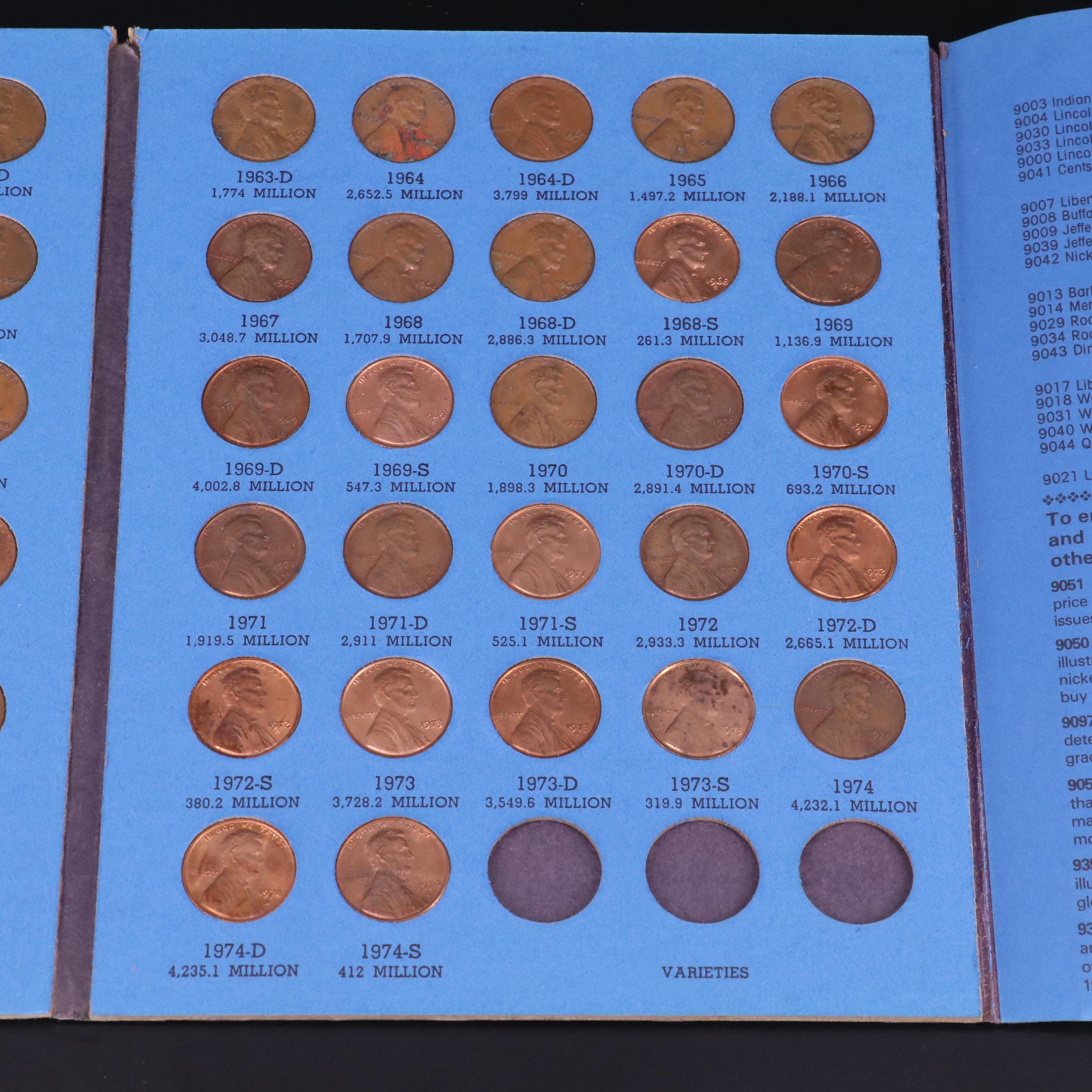 Thirteen Complete Lincoln Cent Sets 1941-1974, Each Set With 105 Coins