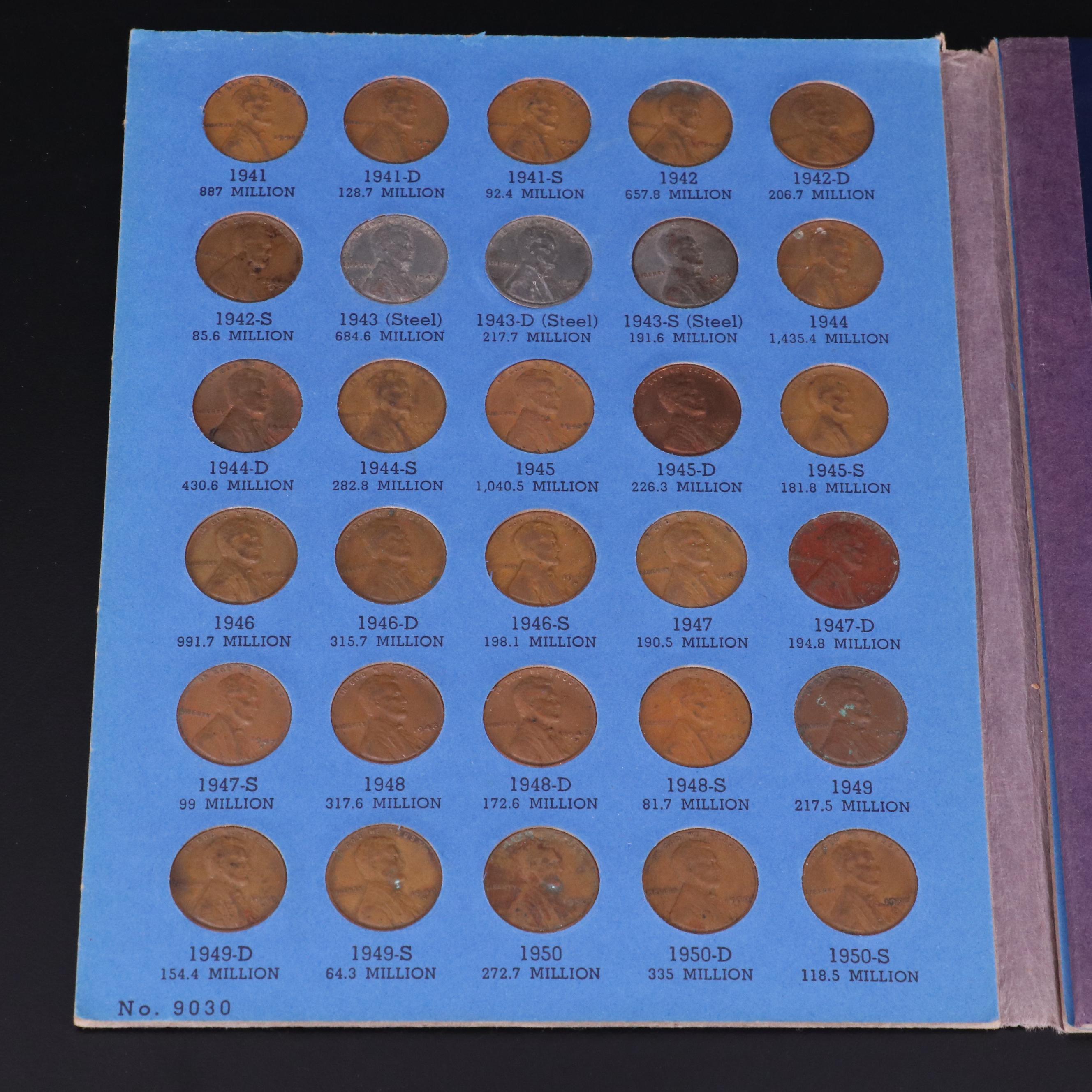 Thirteen Complete Lincoln Cent Sets 1941-1974, Each Set With 105 Coins