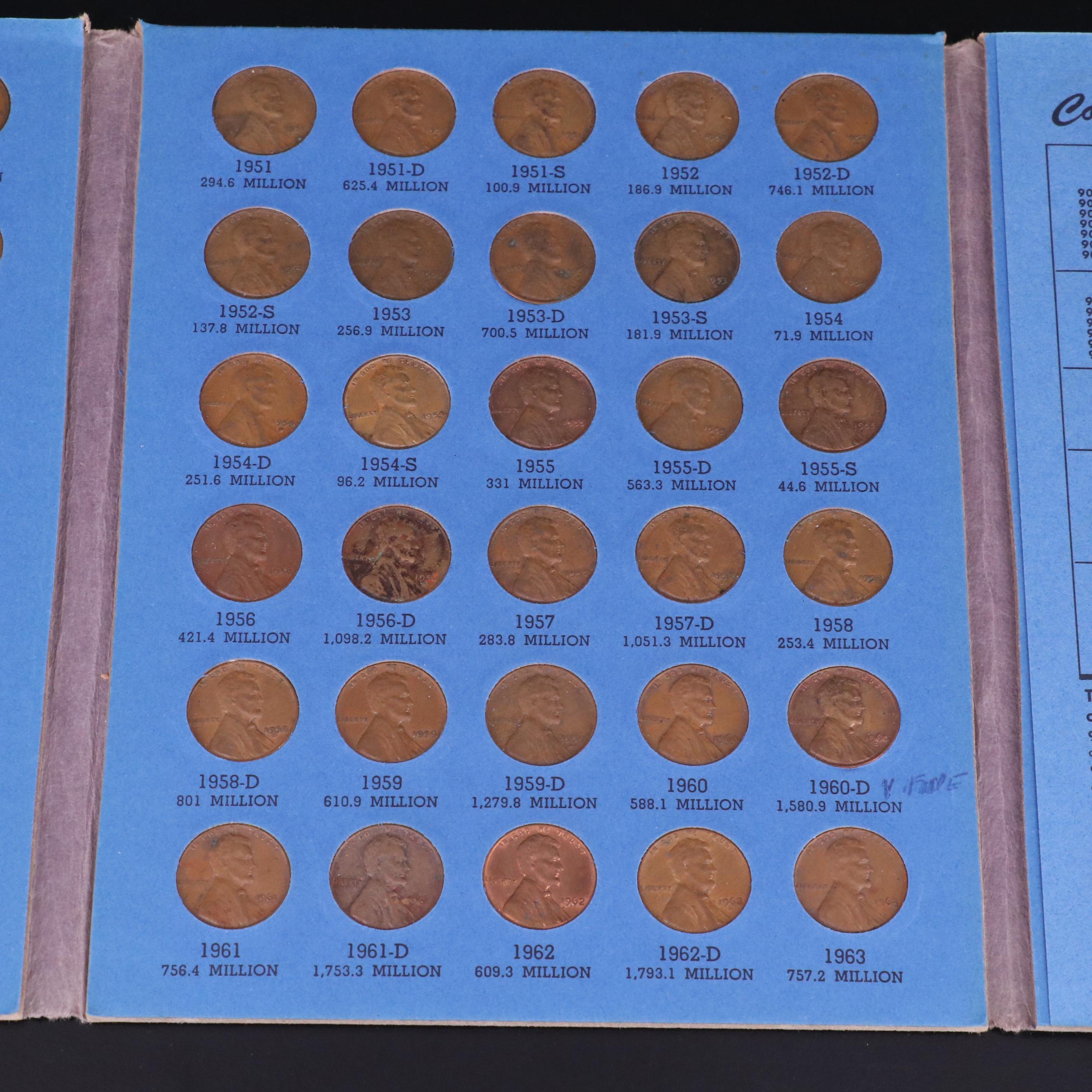 Thirteen Complete Lincoln Cent Sets 1941-1974, Each Set With 105 Coins