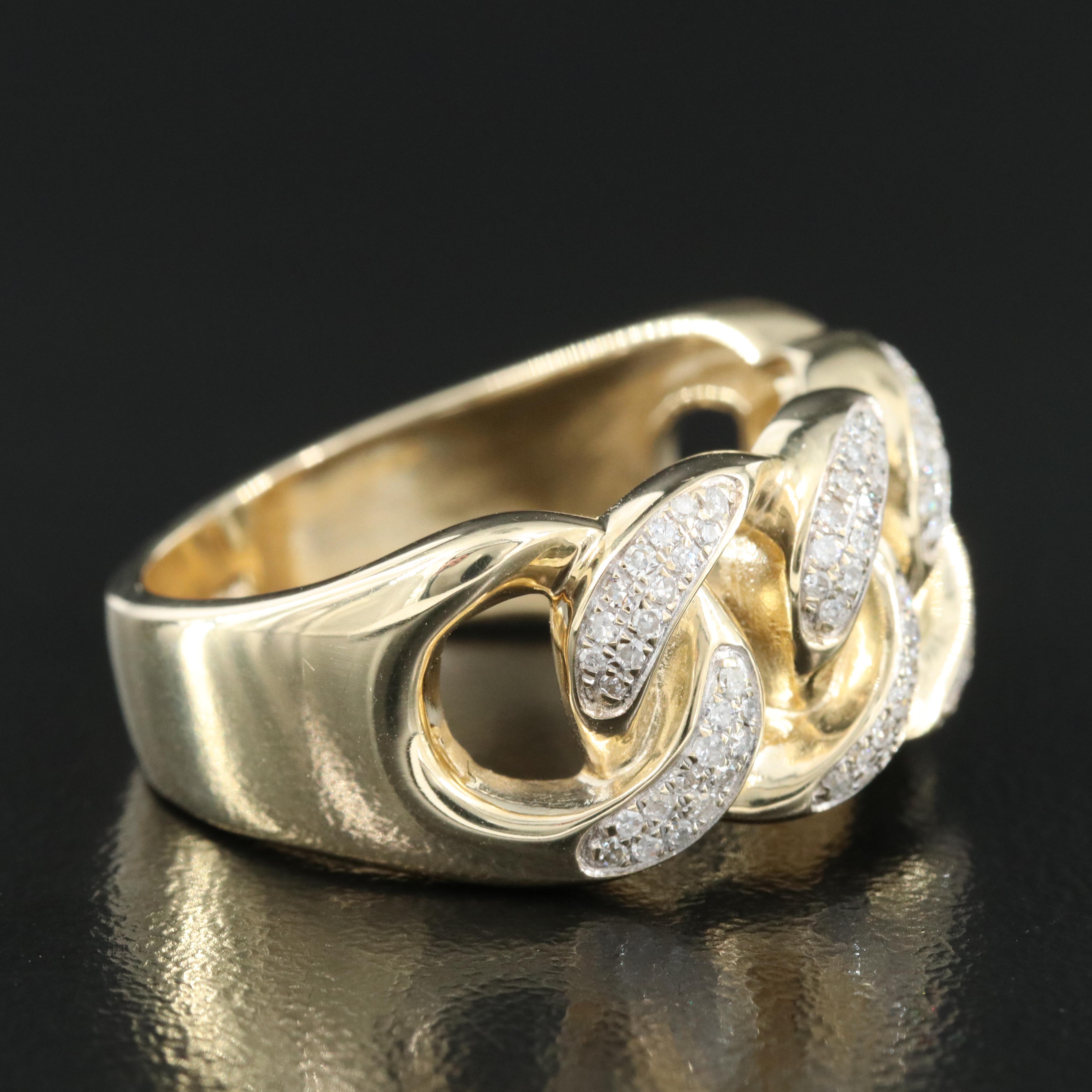 10K 0.40 CTW Diamond Curb Link Ring