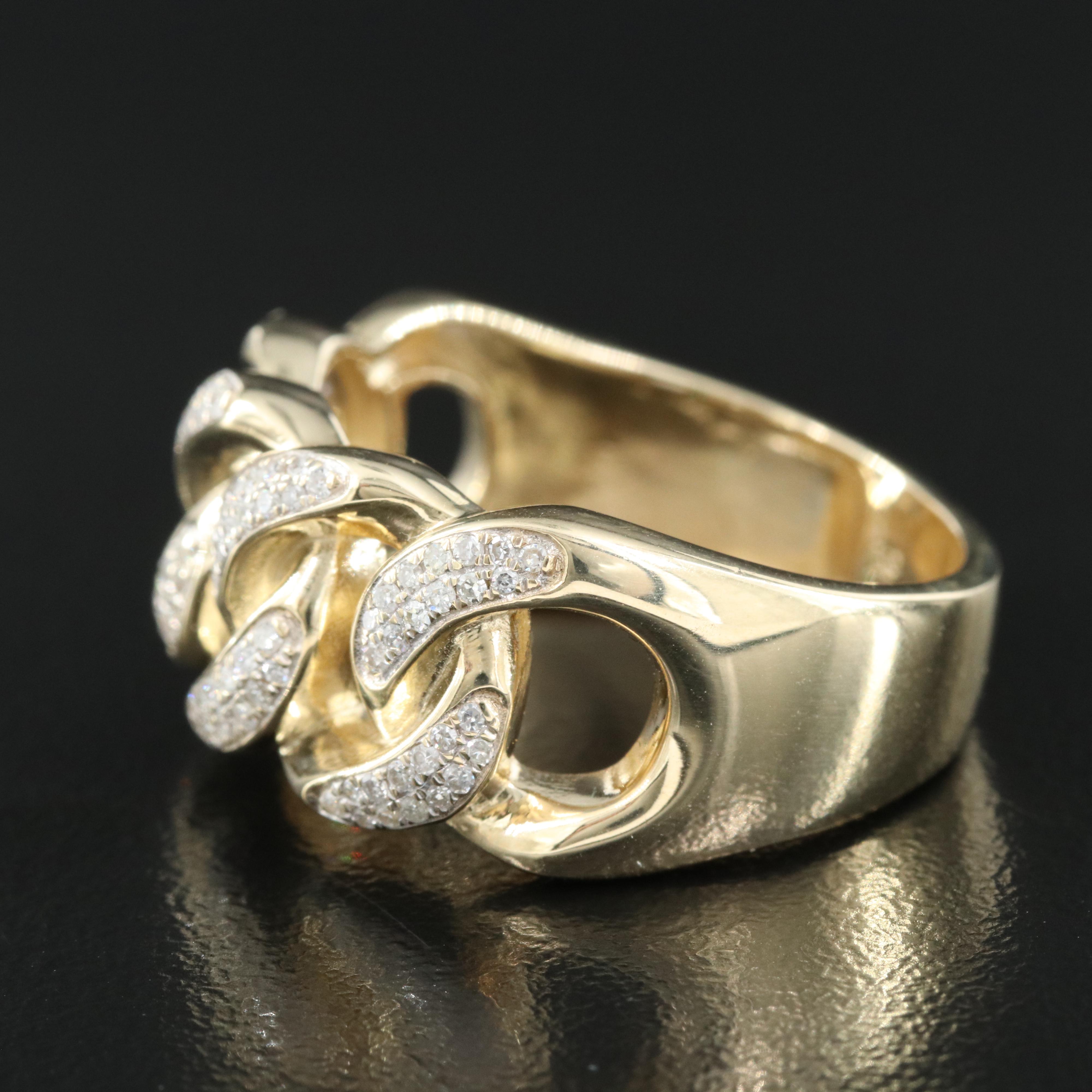 10K 0.40 CTW Diamond Curb Link Ring