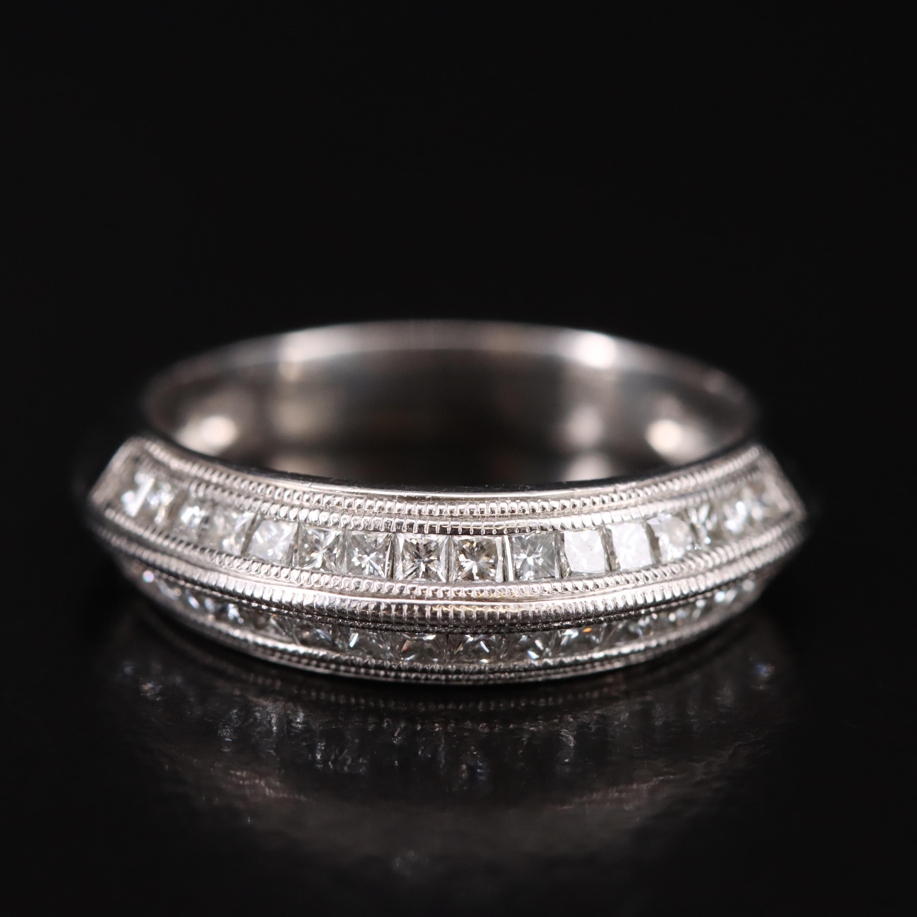 Platinum 0.64 CTW Diamond Knife-Edge Band