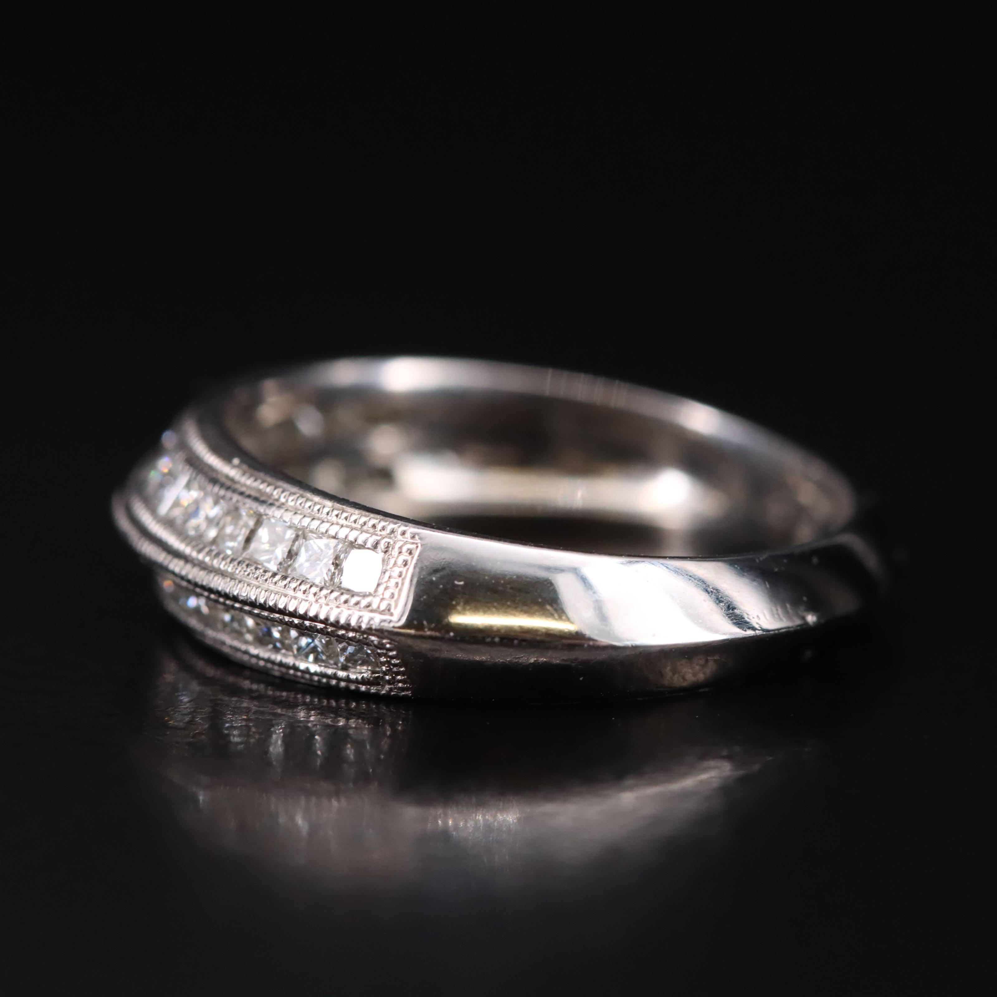 Platinum 0.64 CTW Diamond Knife-Edge Band