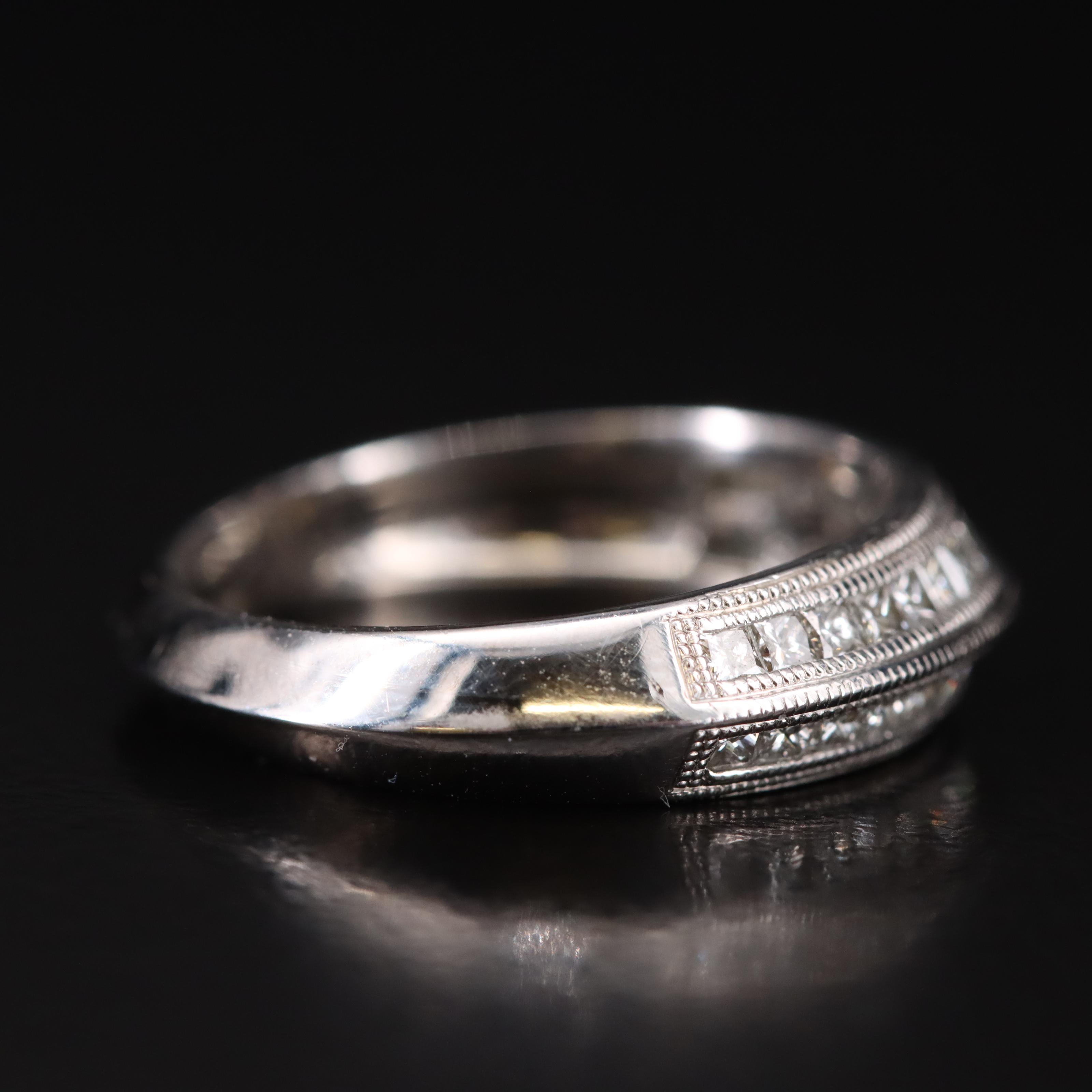 Platinum 0.64 CTW Diamond Knife-Edge Band