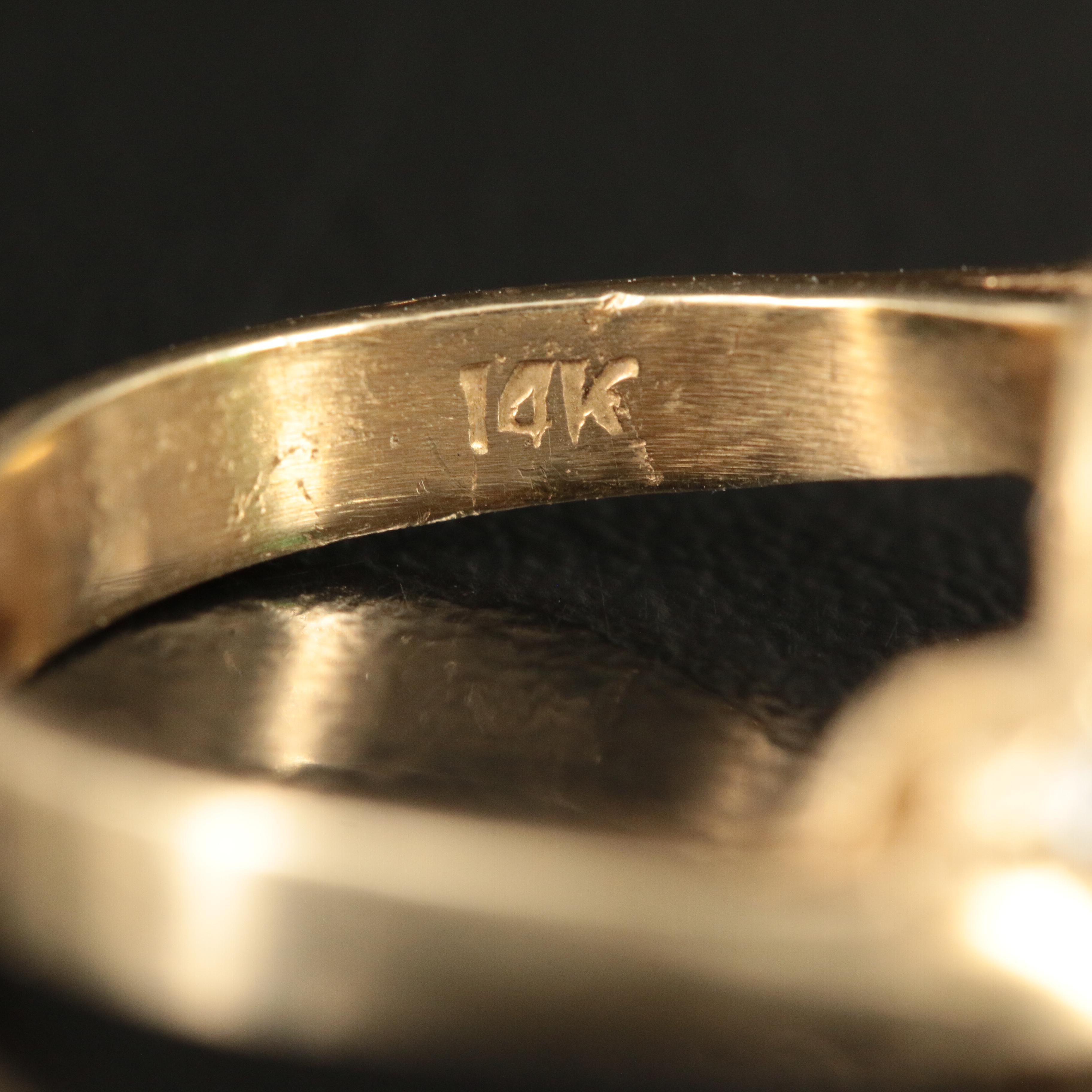 14K Emerald and Diamond Ring