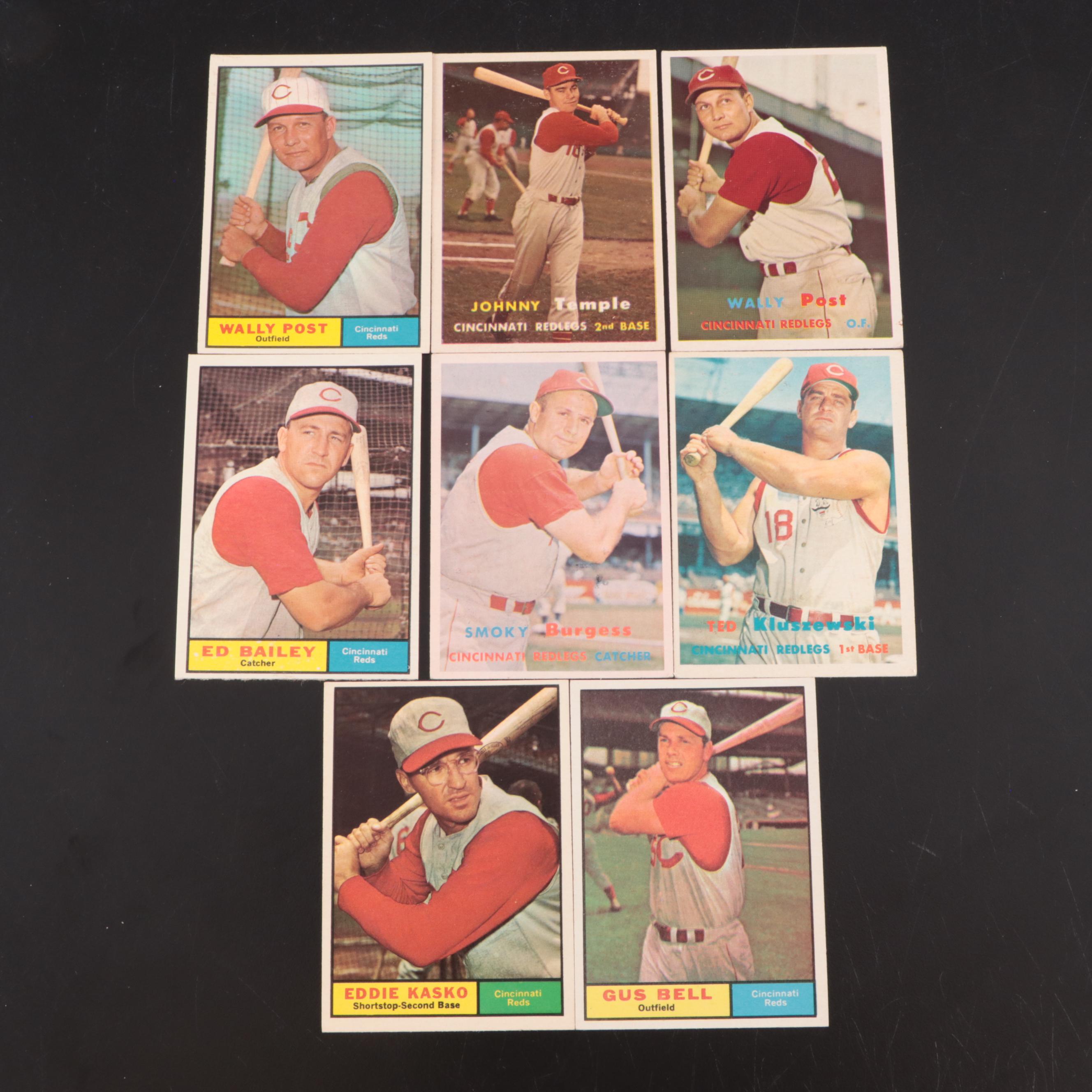 1957 and 1961 Cincinnati Reds Baseball Cards Featuring Frank Robinson Rookie